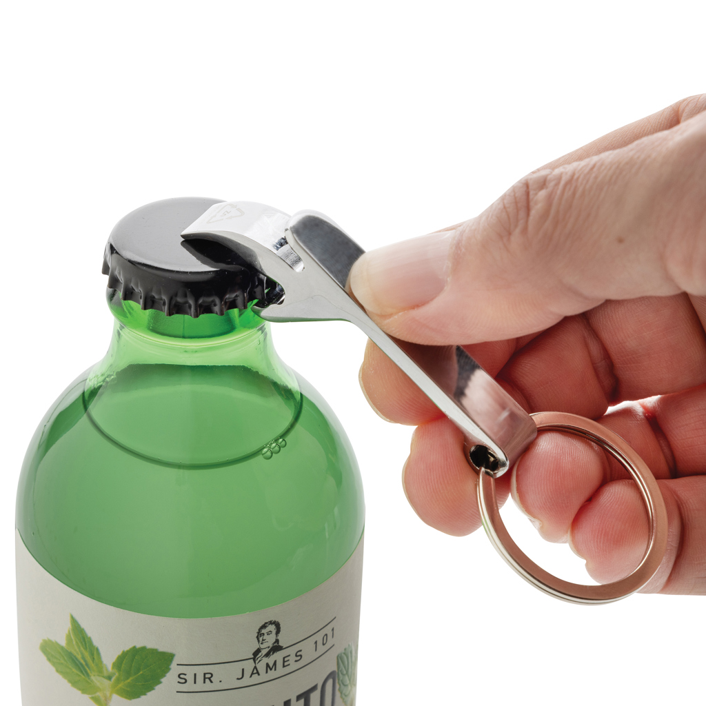 Llavero abridor botellas de aleación de zinc reciclado RCS