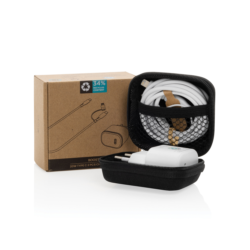 Set de carga 2 piezas Boost RCS PET reciclado 20W tipo C