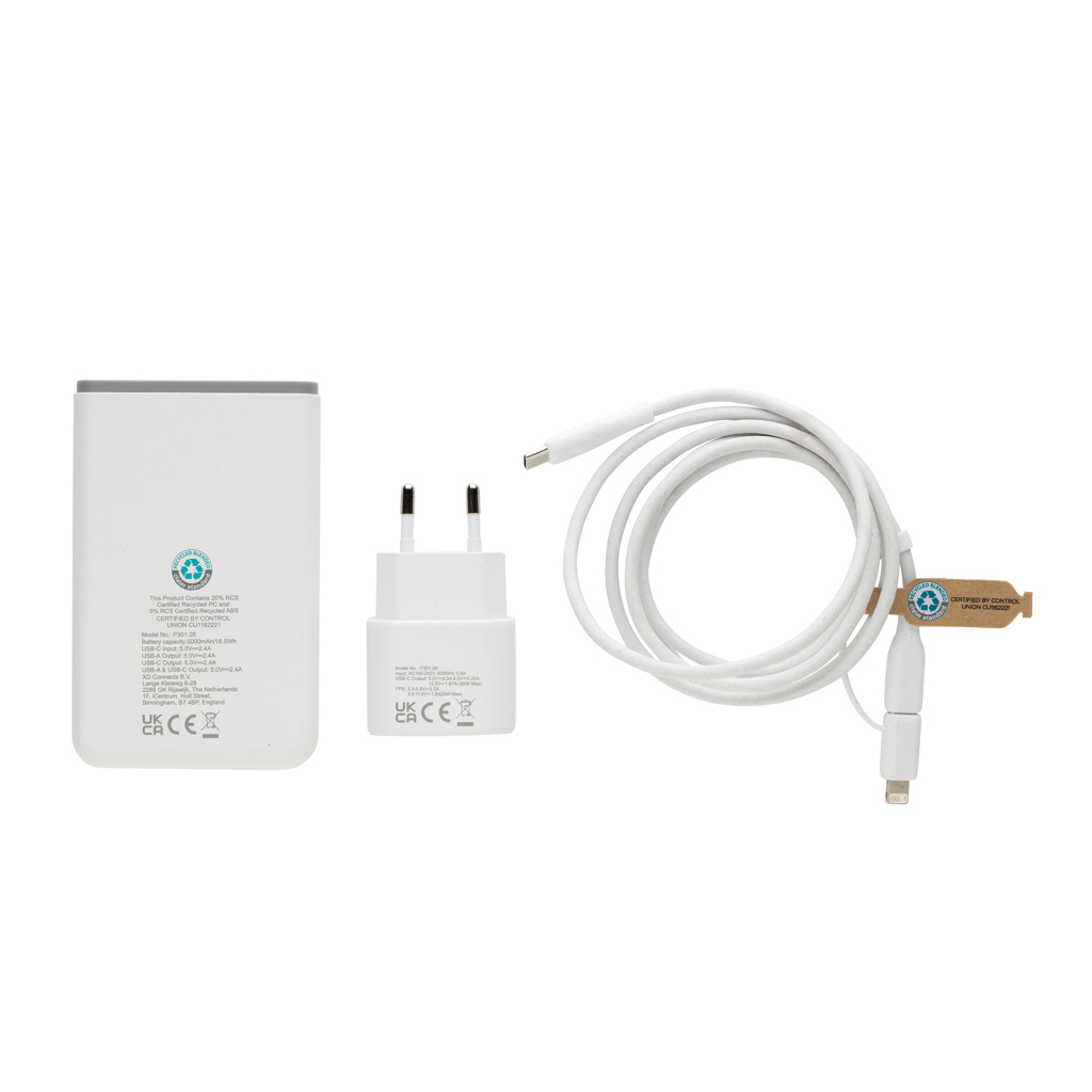 Set de carga 3 piezas Surge RCS PET reciclado 20W tipo C