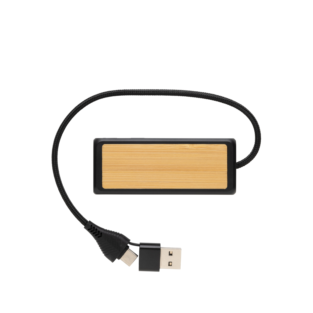 Hub USB Link RCS doble entrada de bambú y plástico reciclado
