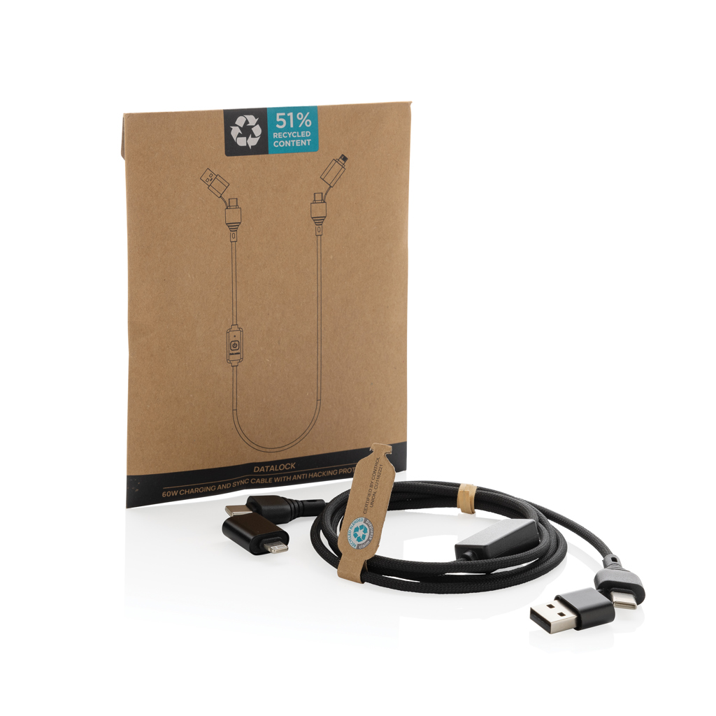 Cable protección piratería reciclado 60W Datalock RCS