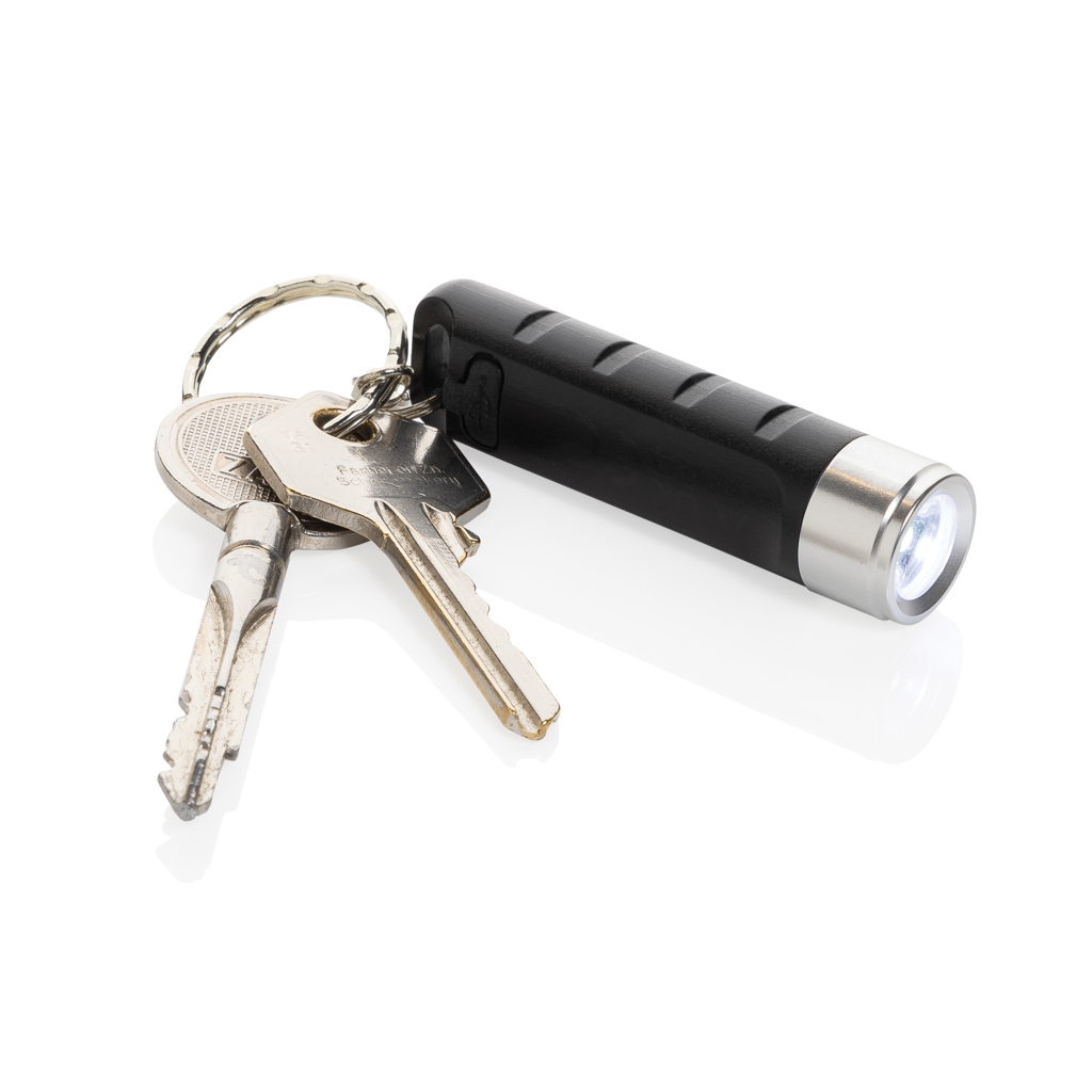 Linterna llavero recargable USB de plástico reciclado Globix