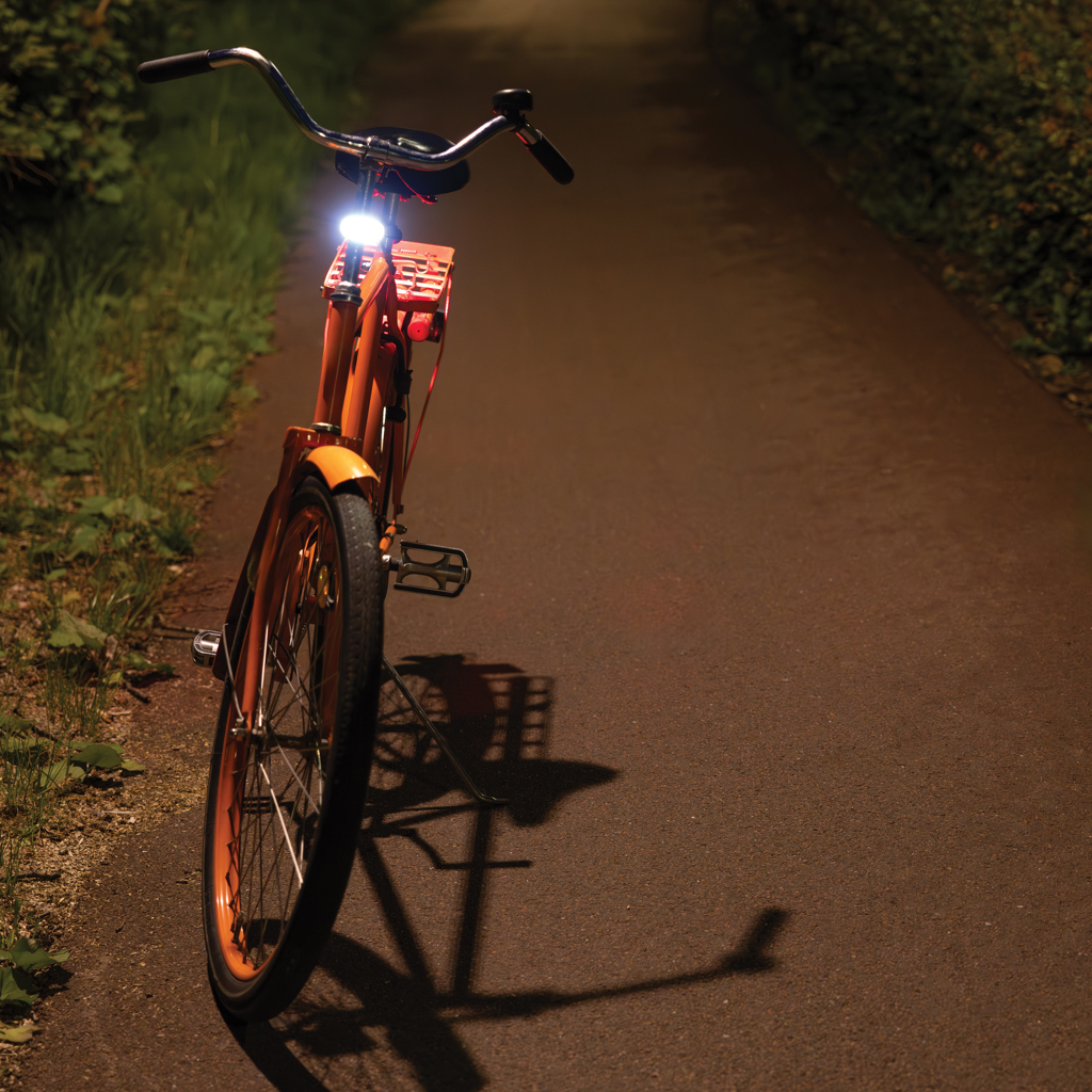 Set luces bicicleta recargables USB plástico reciclado RCS