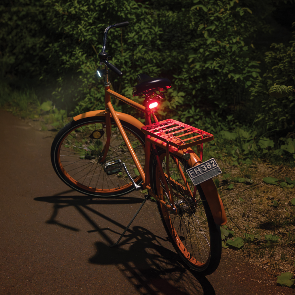 Set luces bicicleta recargables USB plástico reciclado RCS