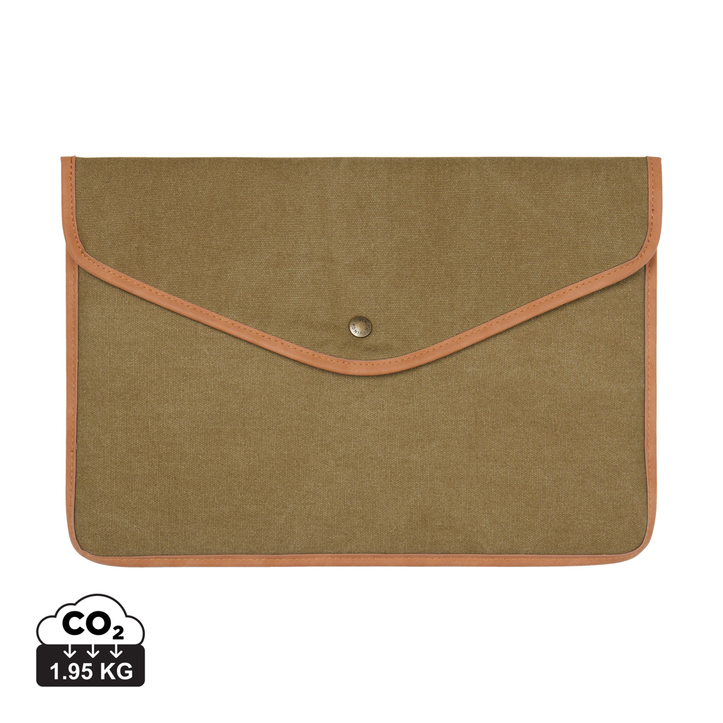Funda para portátil 16" de lona reciclada VINGA Bosler GRS
