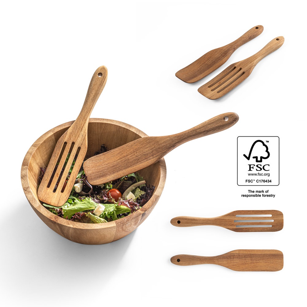 BATALI. Juego de dos cubiertos en madera de acacia