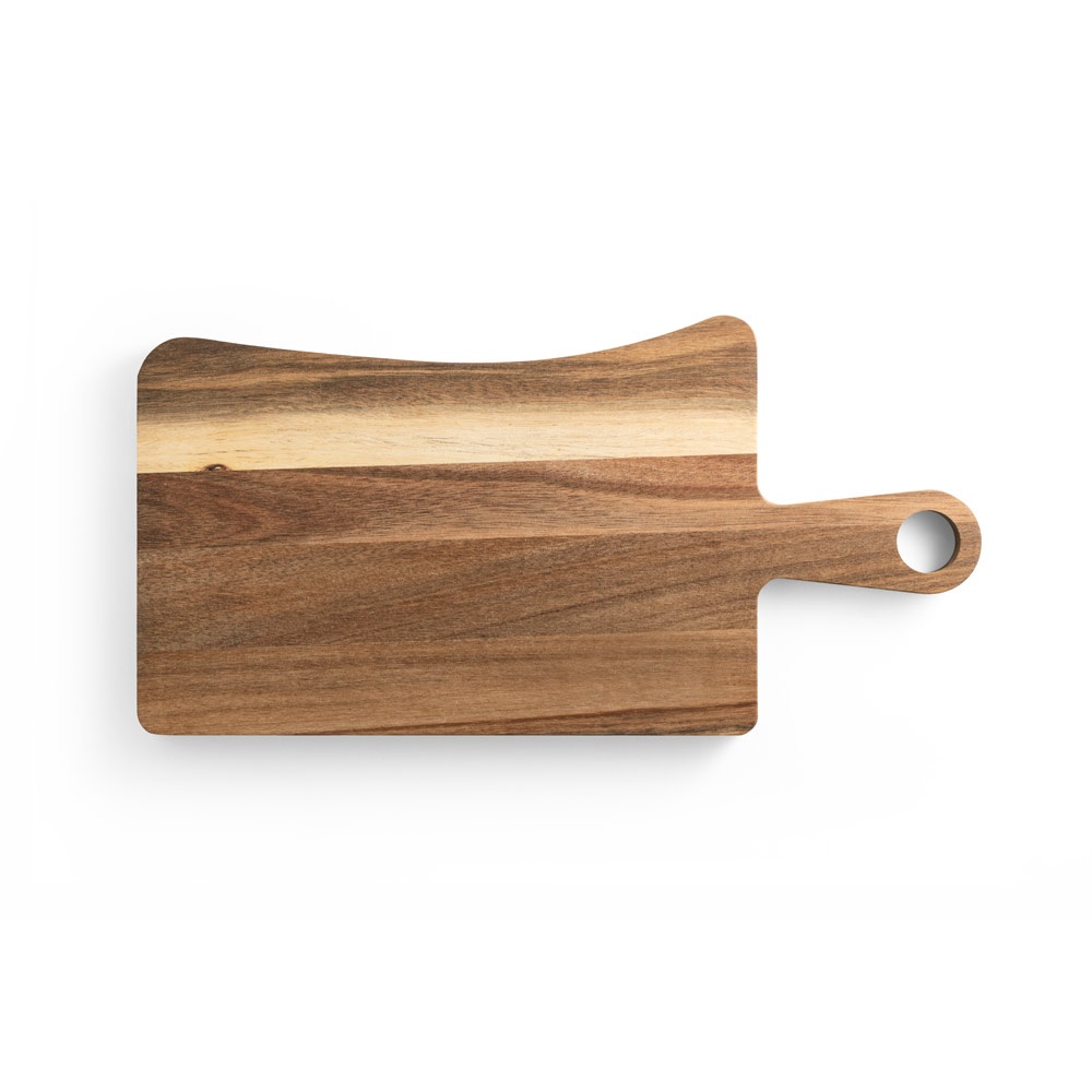 CASSIA. Tabla para quesos de madera de acacia con mango, fabricada con material certificado FSC™ y otros materiales controlados