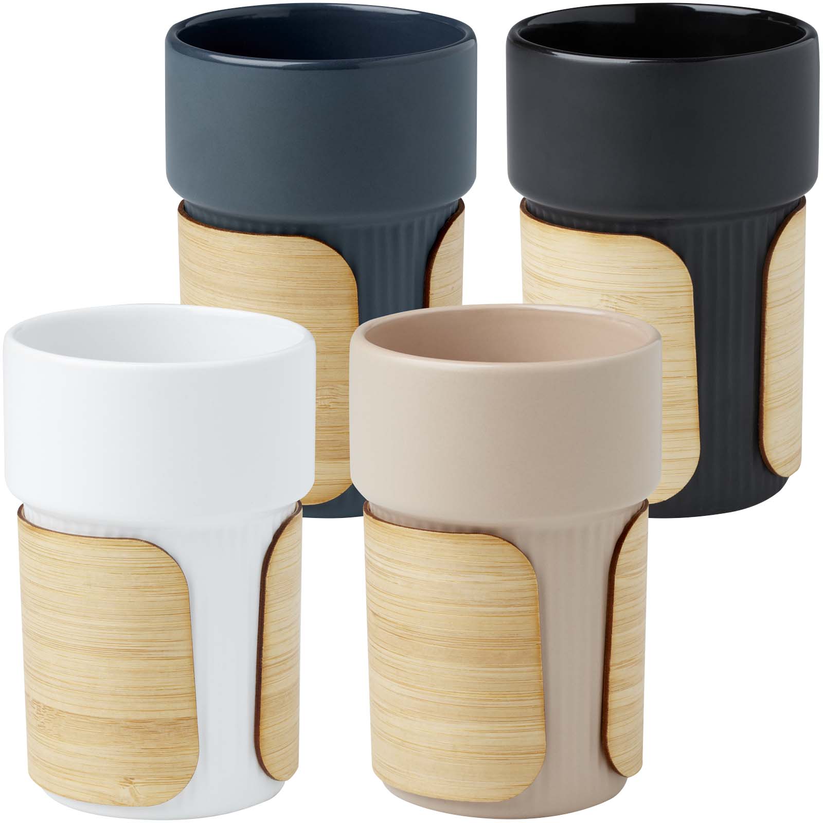 Vaso de 340 ml con funda de bambú Fika