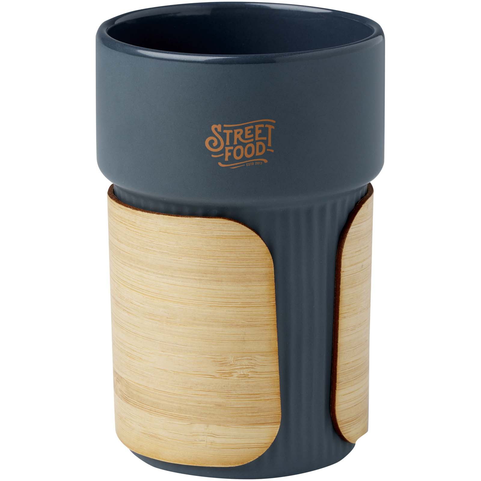 Vaso de 340 ml con funda de bambú Fika