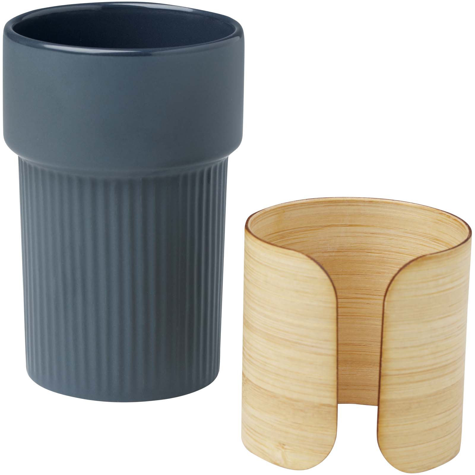 Vaso de 340 ml con funda de bambú Fika