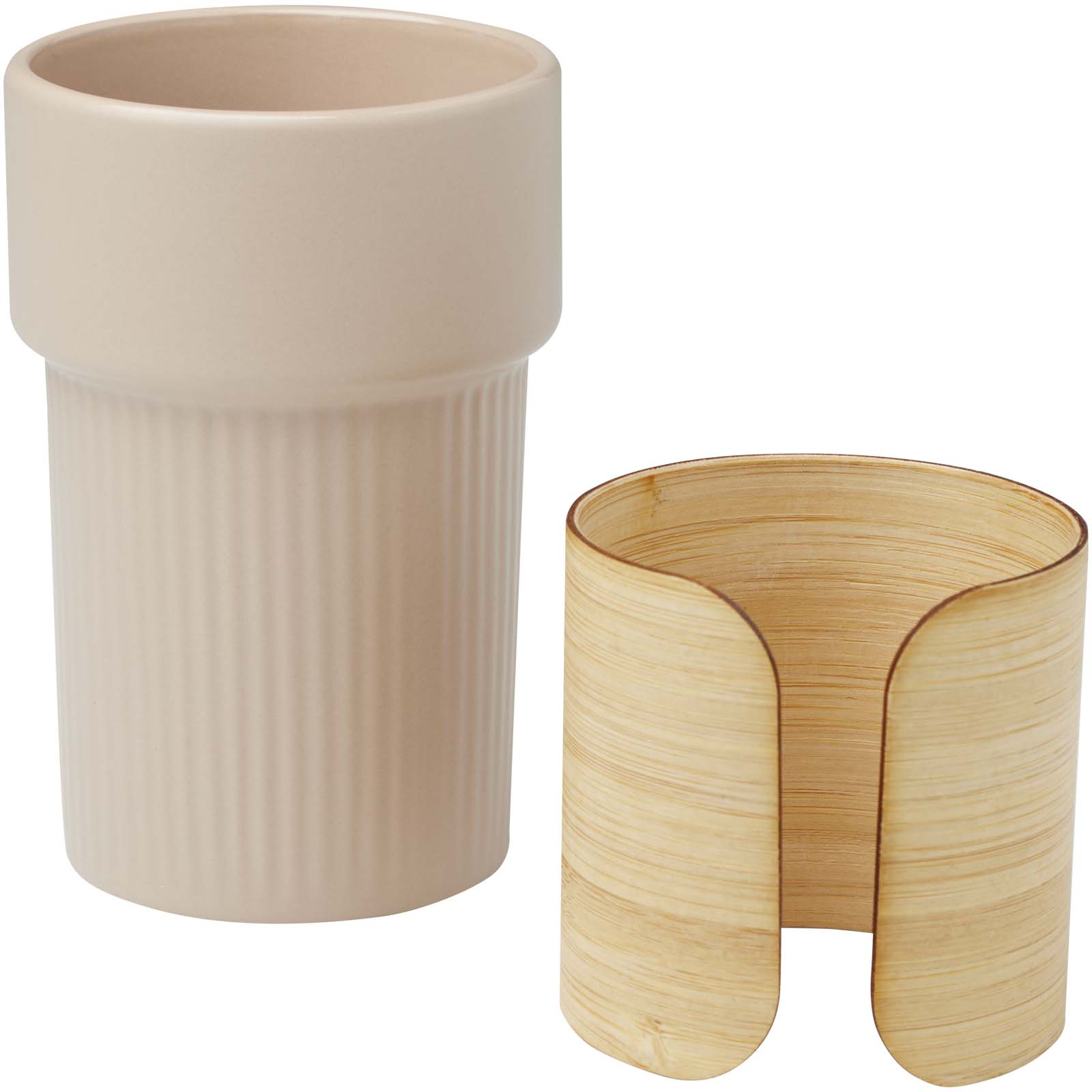 Vaso de 340 ml con funda de bambú Fika