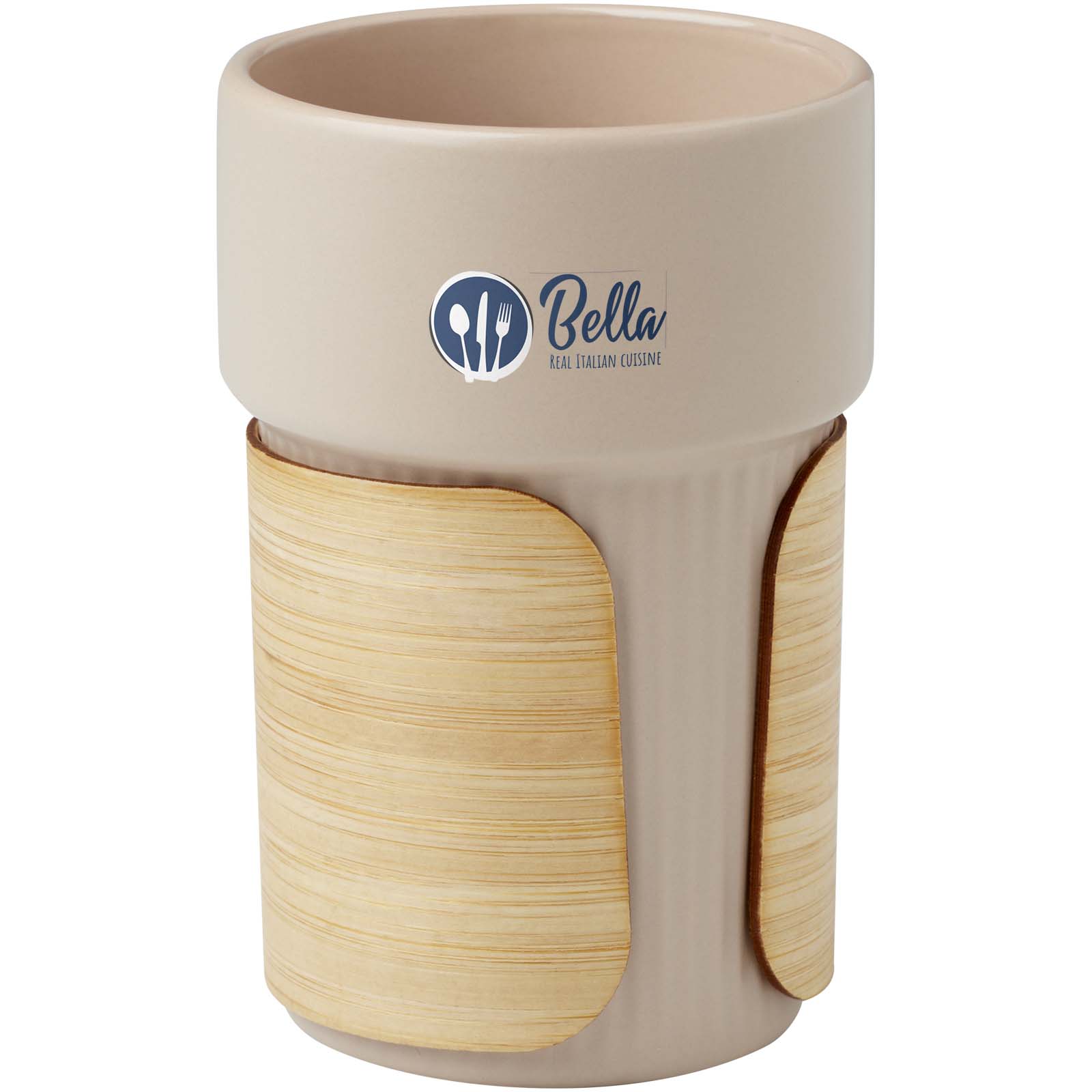 Vaso de 340 ml con funda de bambú Fika