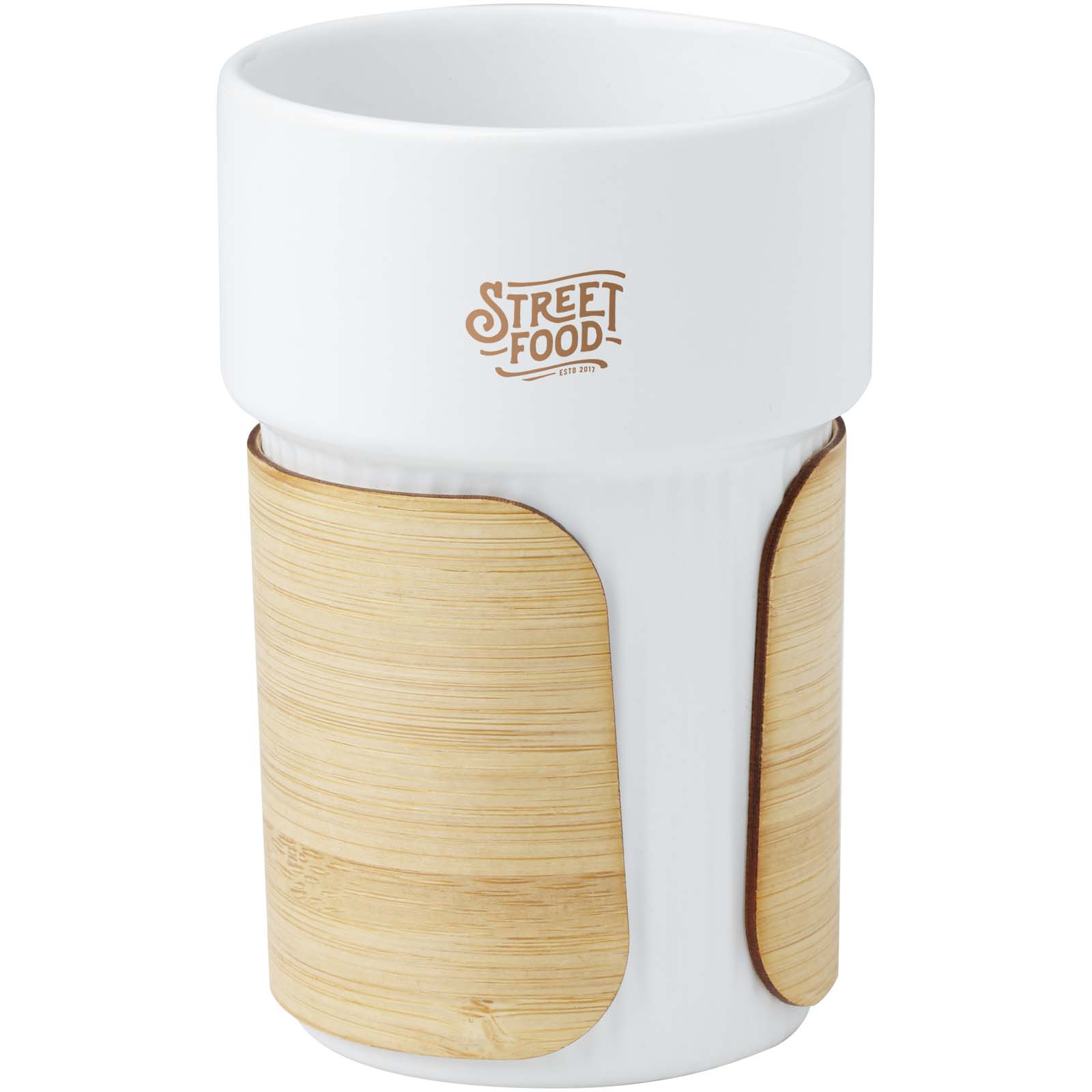 Vaso de 340 ml con funda de bambú Fika