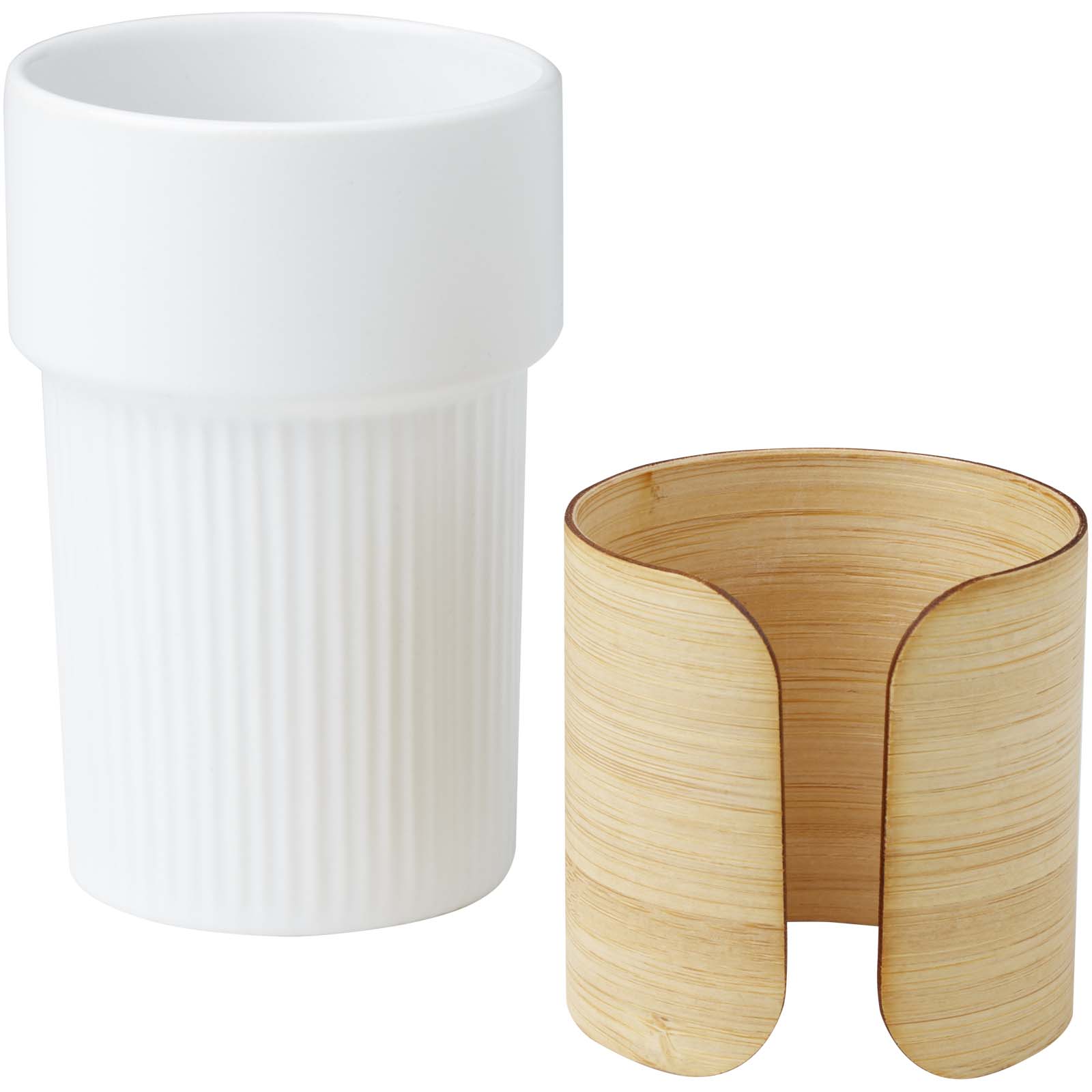 Vaso de 340 ml con funda de bambú Fika