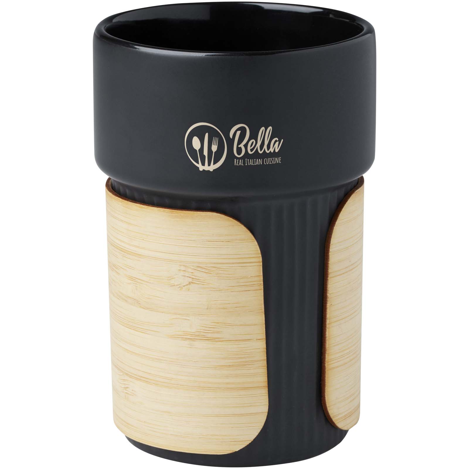 Vaso de 340 ml con funda de bambú Fika