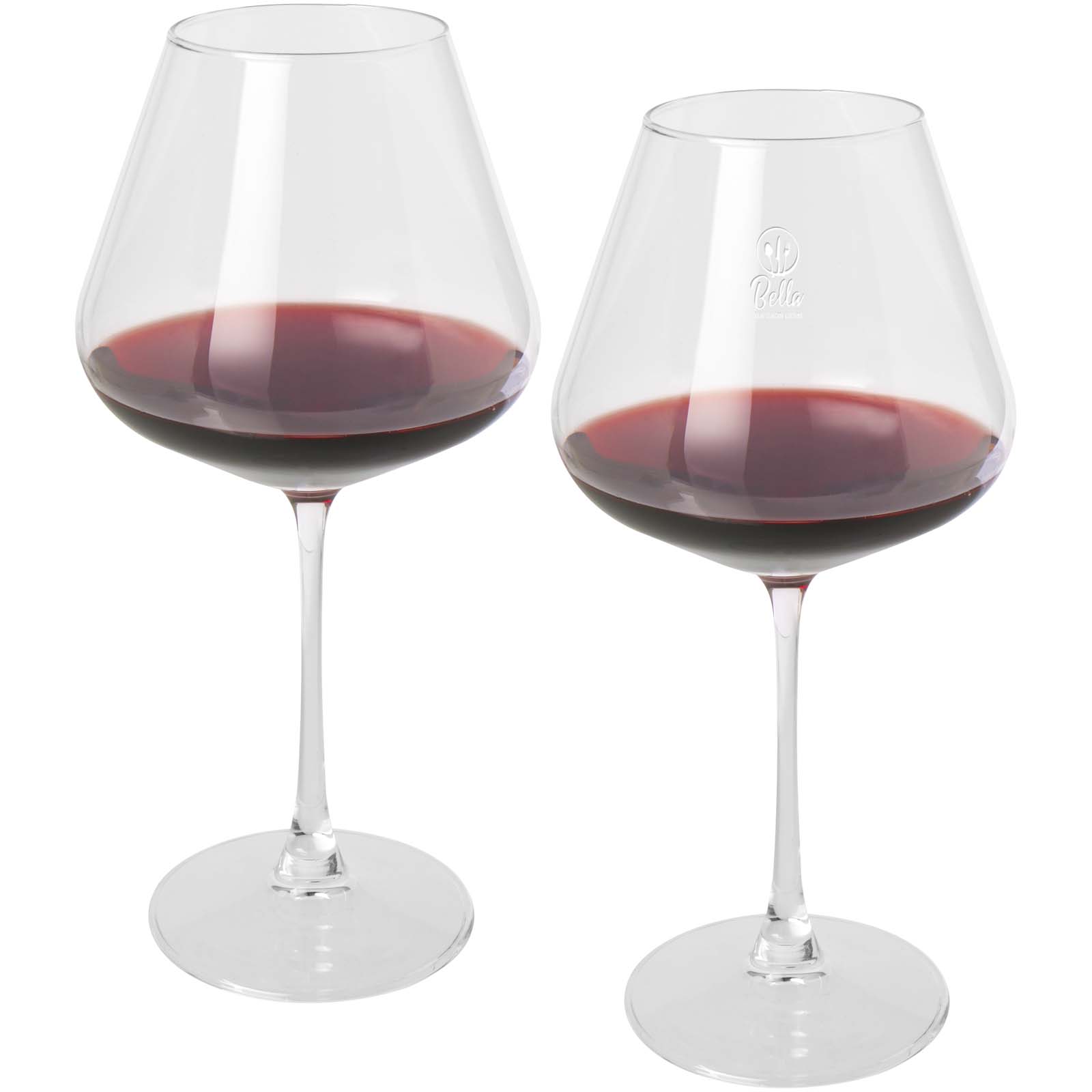 Set de 2 vasos de vidrio para vino Rosso