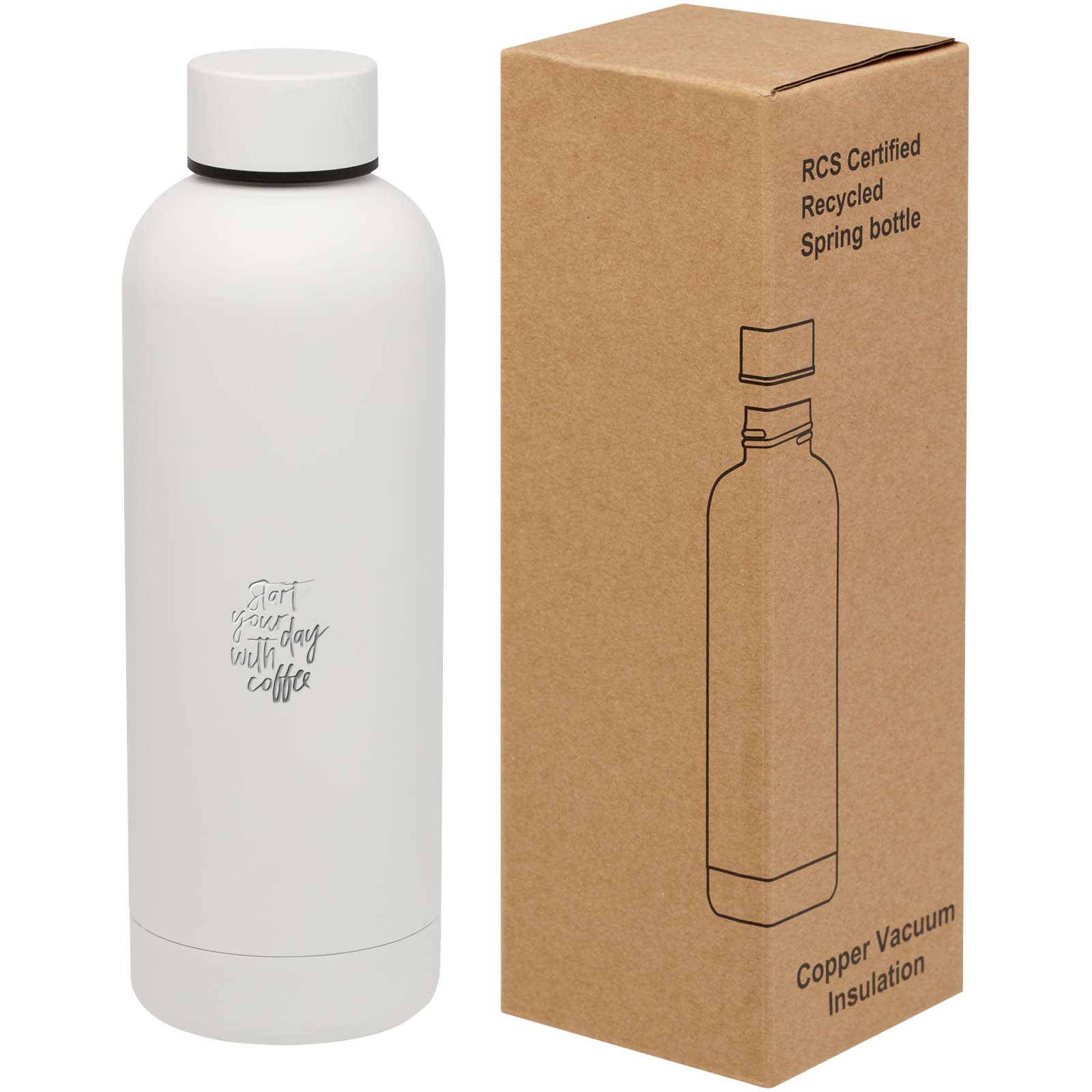 Bidón con aislamiento de cobre de 500 ml de acero inóxidable reciclado con certificado RCS Spring