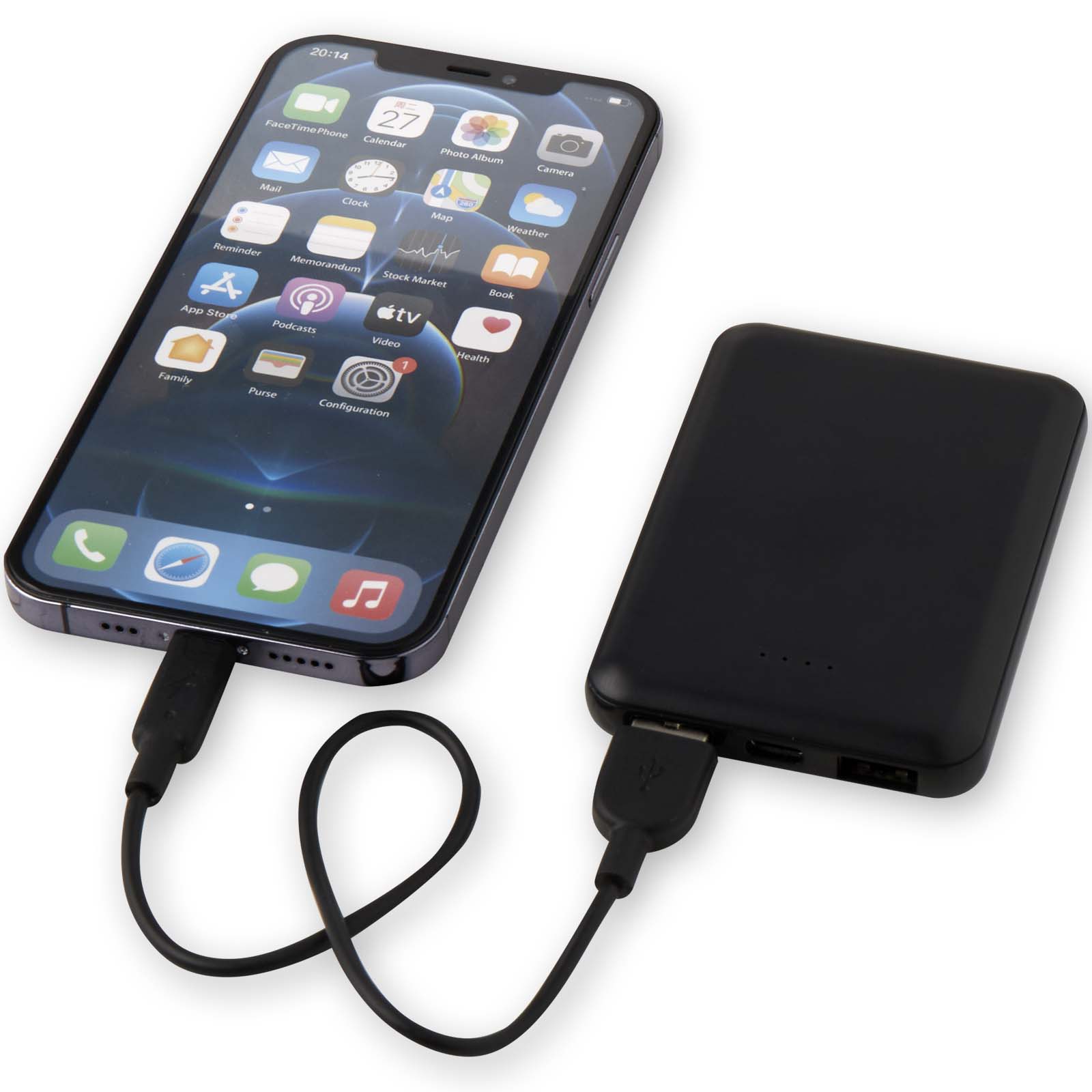 Batería externa tipo C de plástico reciclado de 5000 mAh Asama