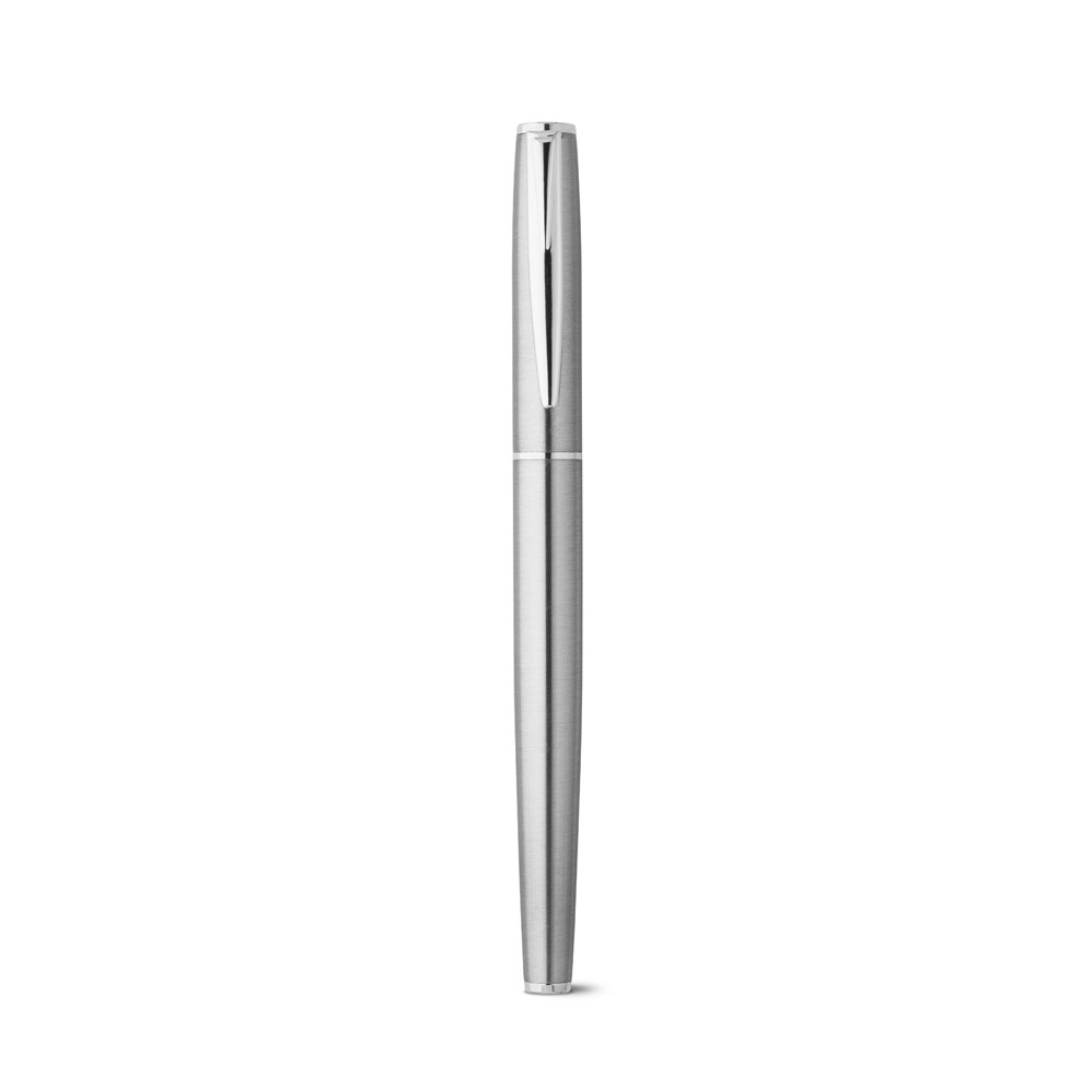 ELLA. Set de bolígrafo y roller con cuerpo de acero inoxidable (53% rSS) con clip
