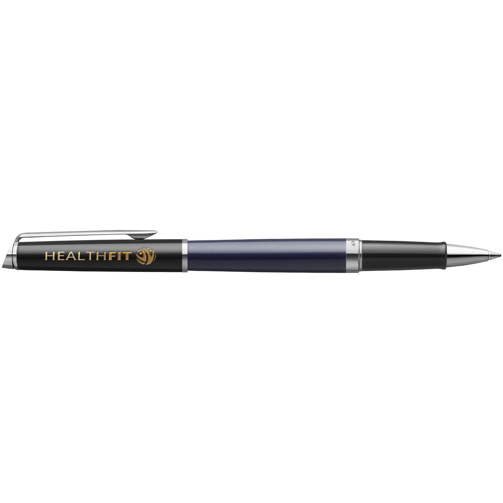 Rollerball con bloques de color y ribete plateado Hemisphere (tinta negra)