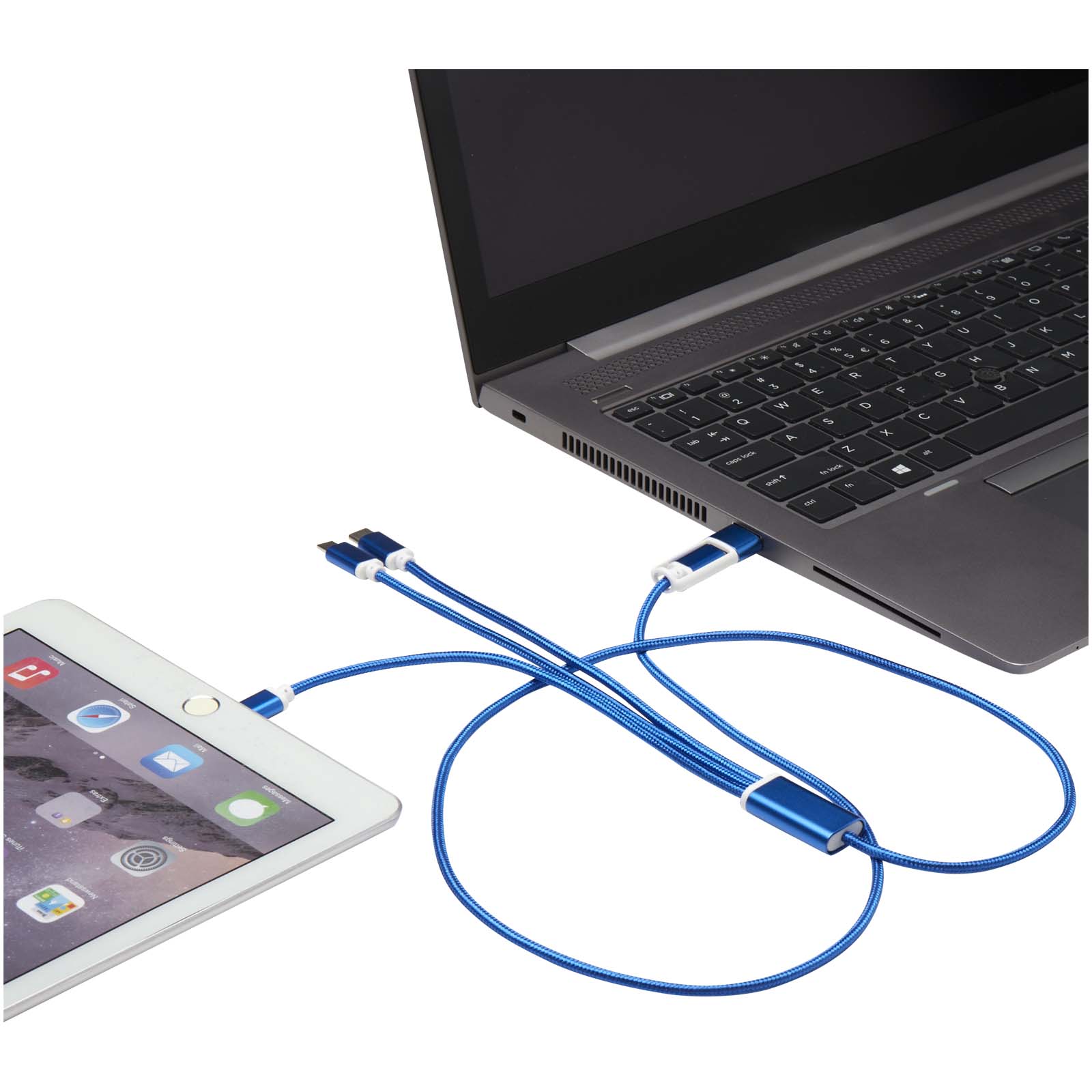 Cable de carga 5 en 1 de aluminio reciclado Versatile