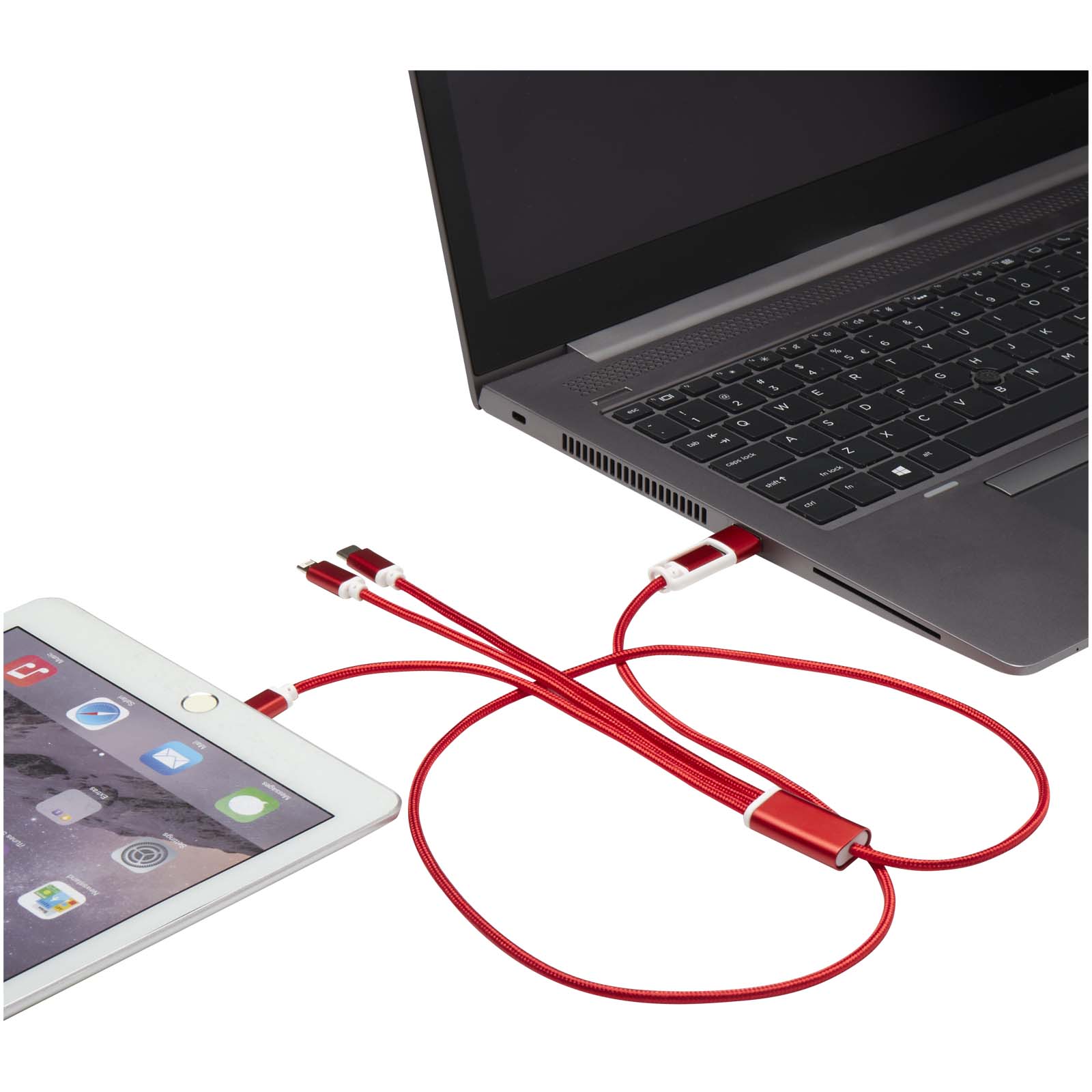 Cable de carga 5 en 1 de aluminio reciclado Versatile