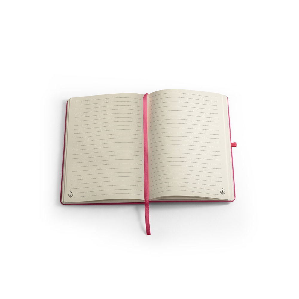 ANNE. Cuaderno A5 en poliéster reciclado (100% rPET) con páginas a rayas