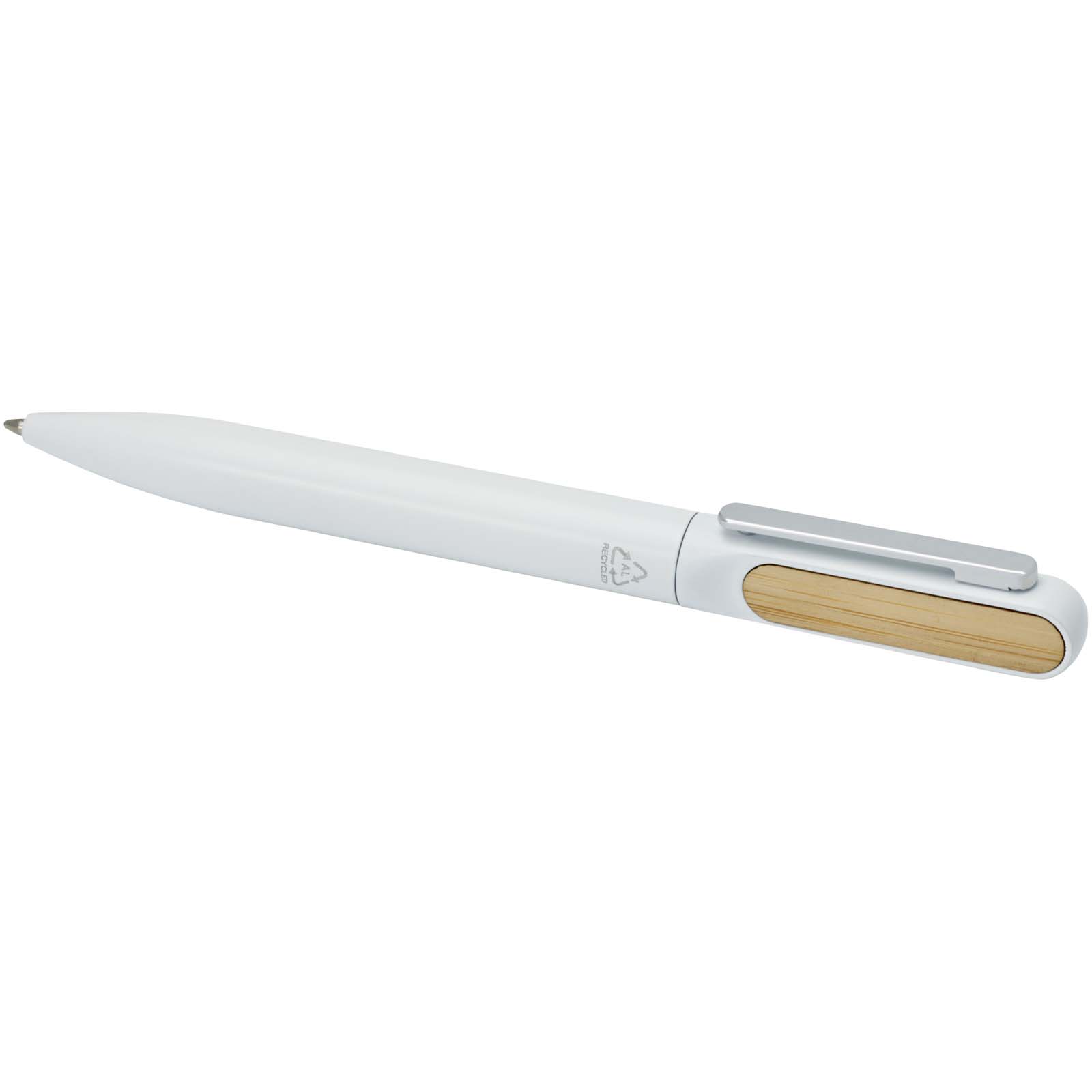 Bolígrafo de aluminio reciclado Blanca (tinta negra)