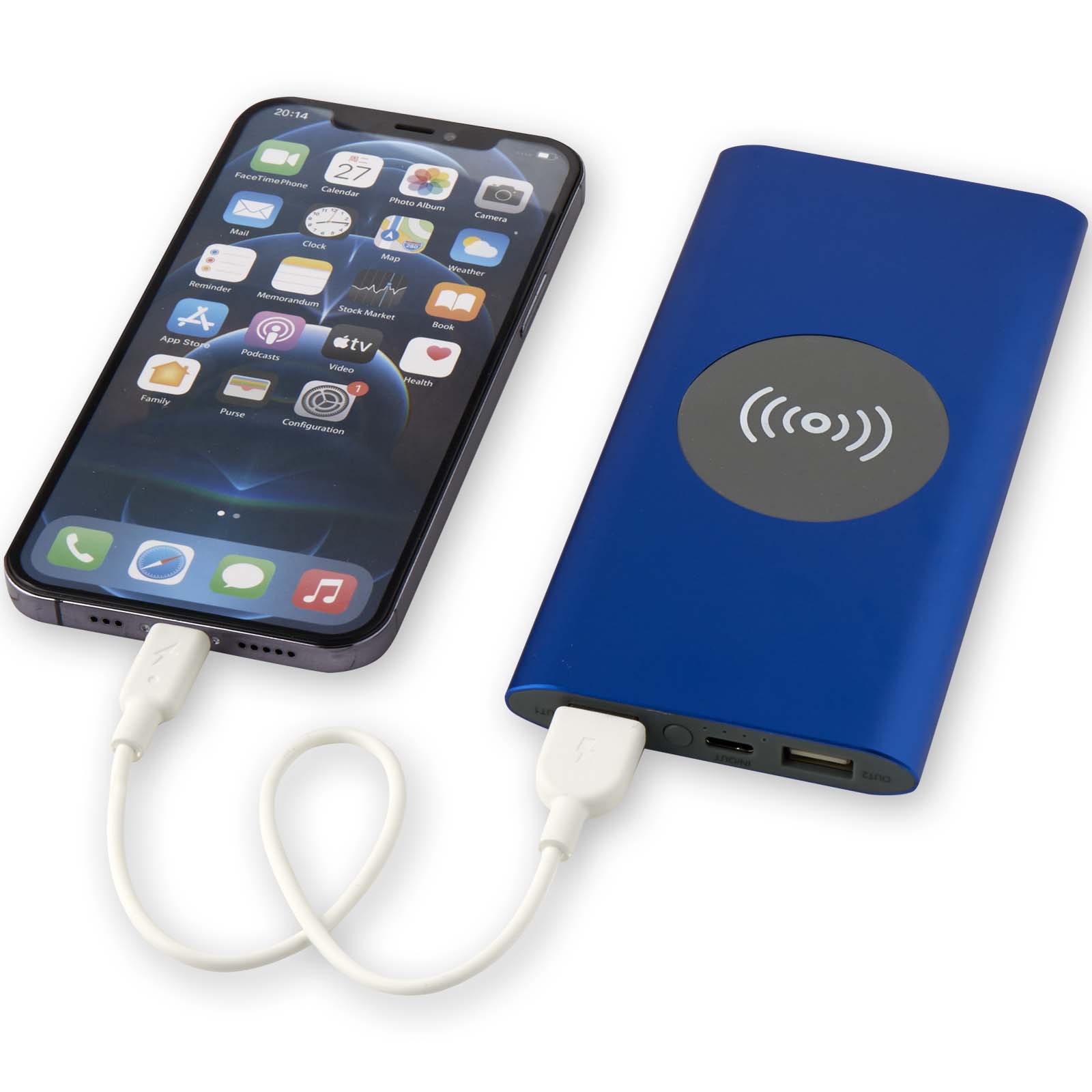 Batería externa inalámbrica tipo C de aluminio reciclado de 8000 mAh Juice