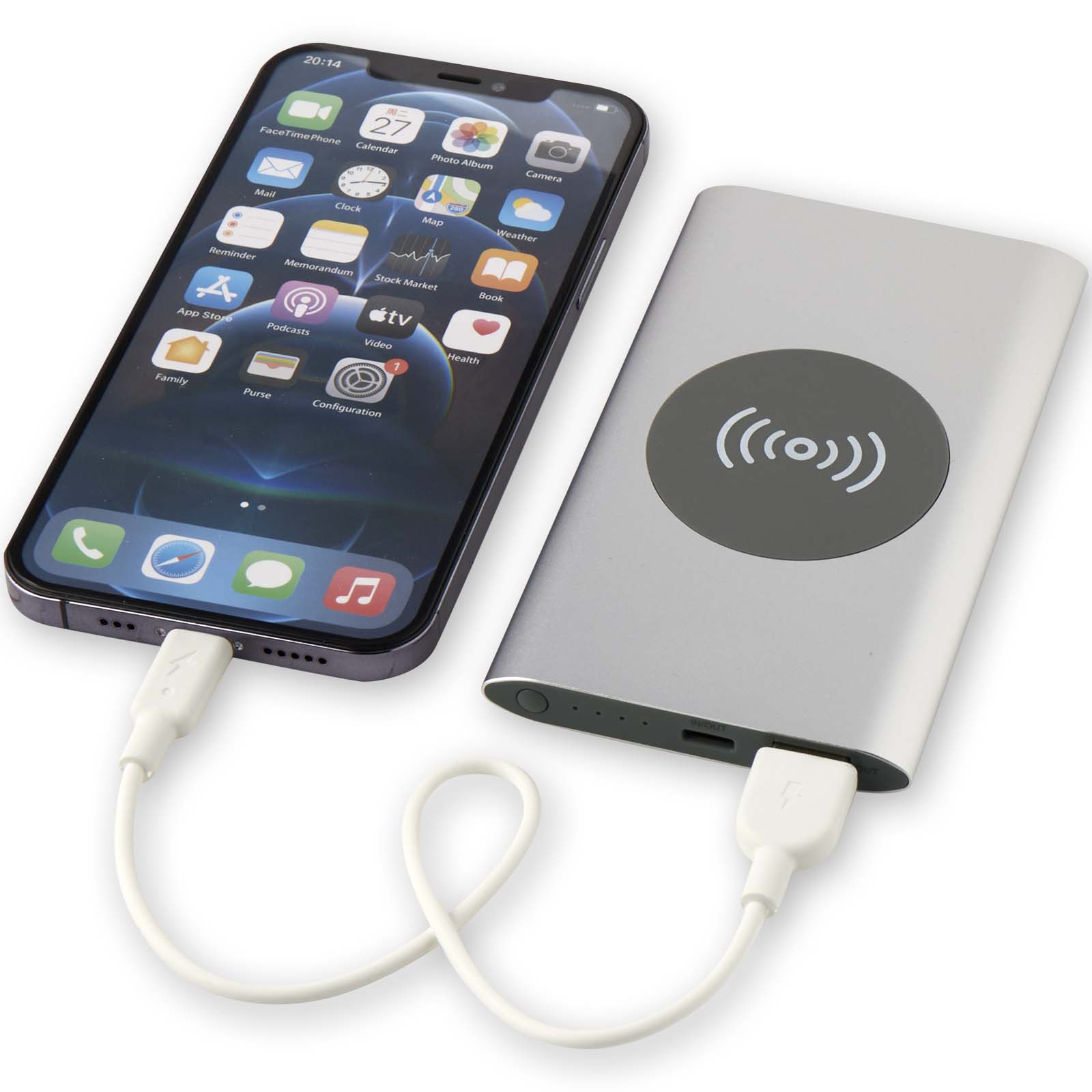 Batería externa inalámbrica tipo C de aluminio reciclado de 4000 mAh Juice