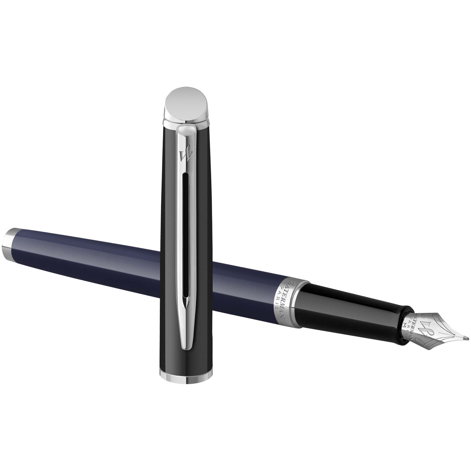 Pluma con bloques de color y ribete plateado Hemisphere (tinta azul)