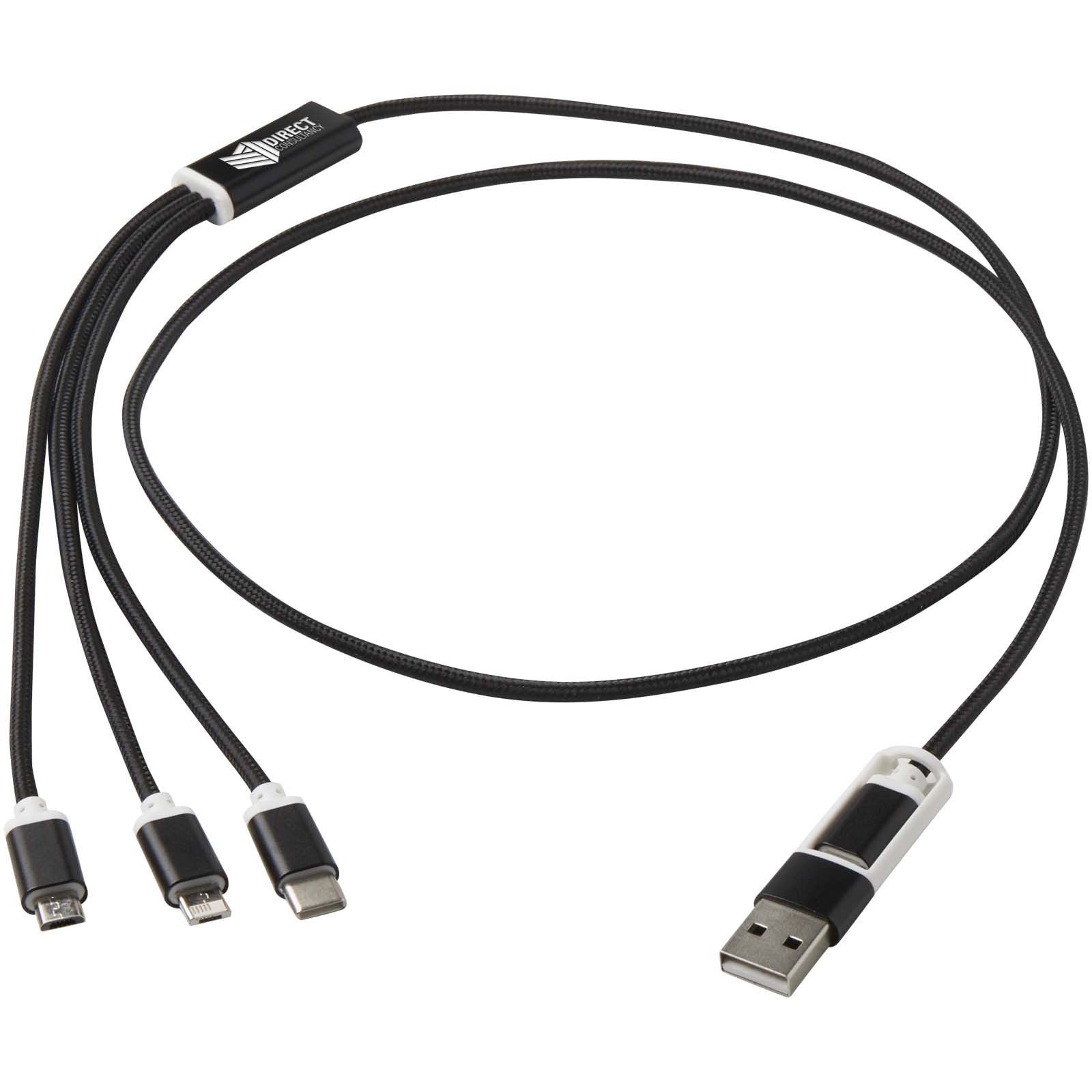 Cable de carga 5 en 1 de aluminio reciclado Versatile