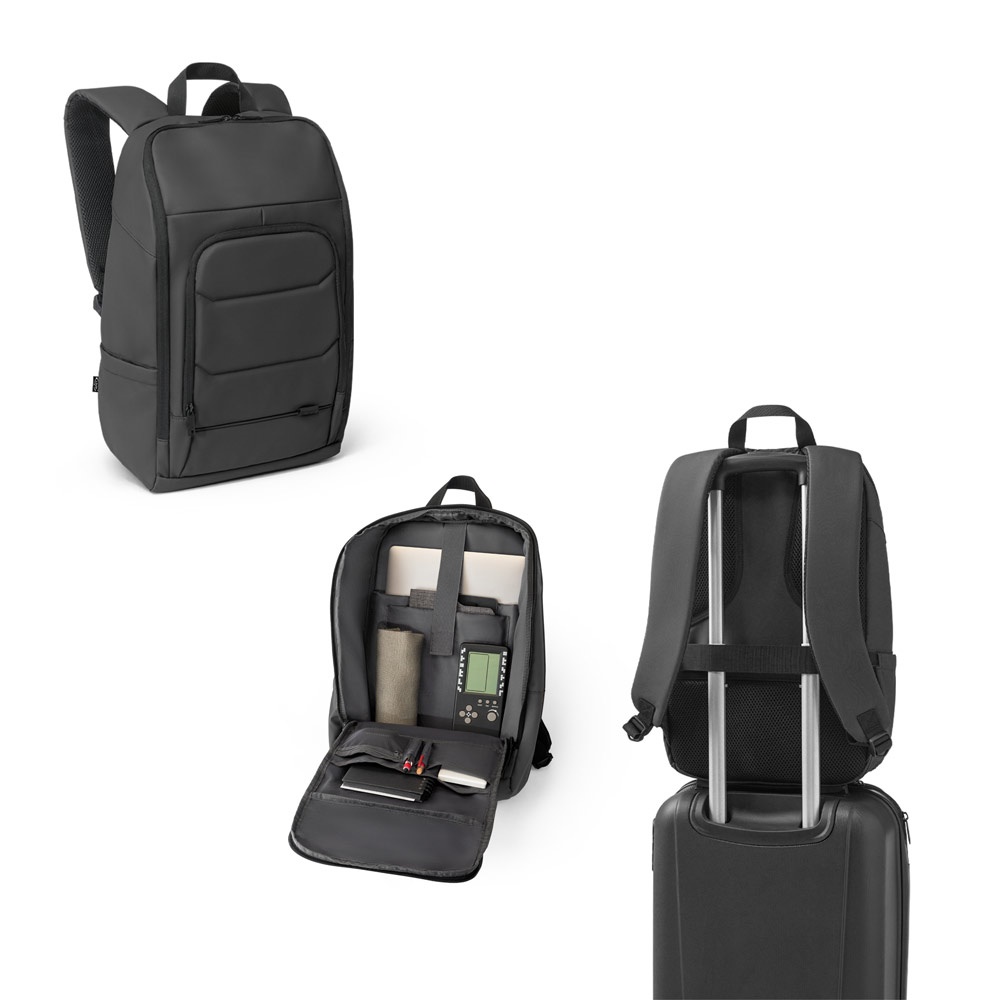 TOULON. Mochila para portátil fabricada en poliéster reciclado 600D de alta densidad 16"