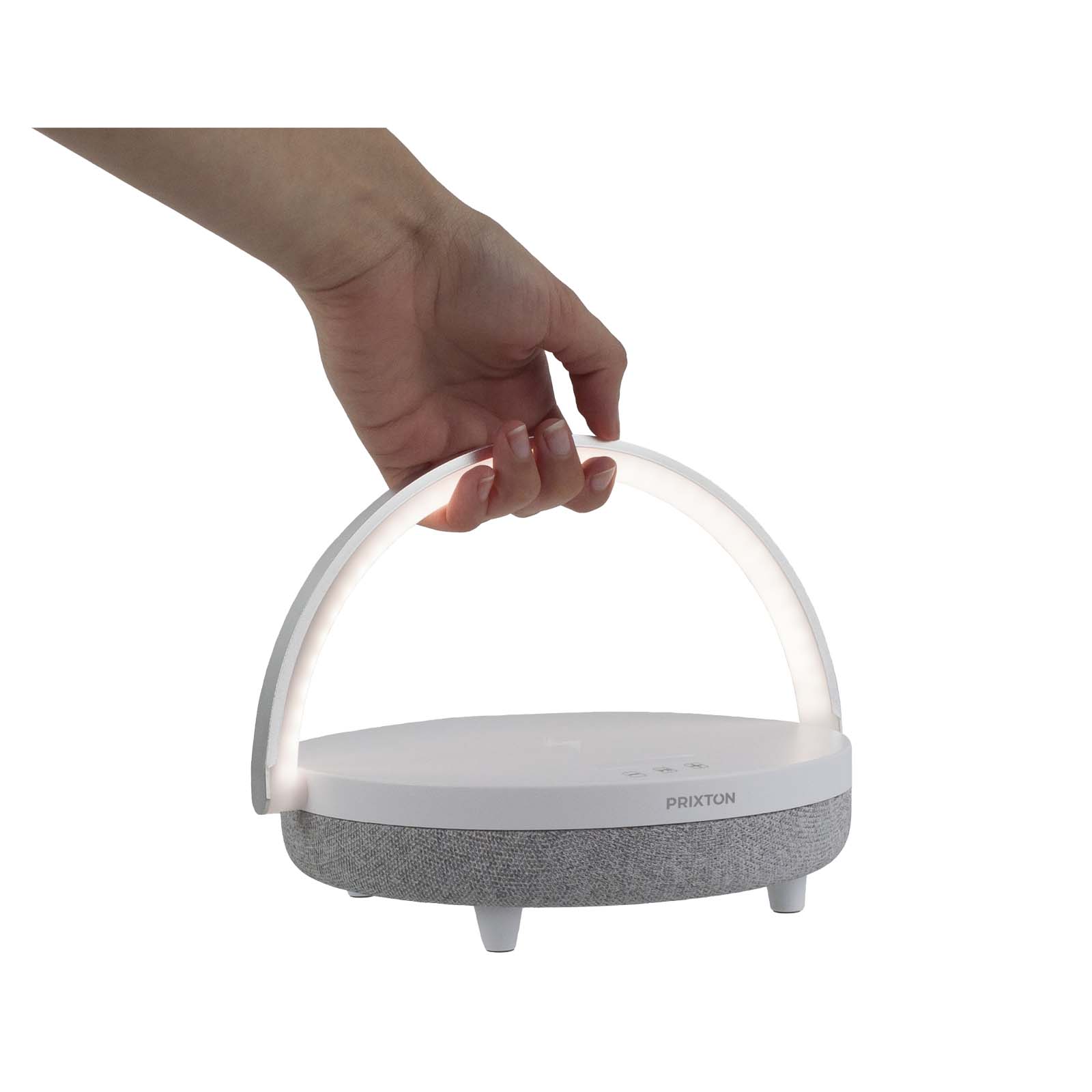 Altavoz Bluetooth® 4 en 1 de 10 W con luz LED y base de carga inalámbrica Prixton