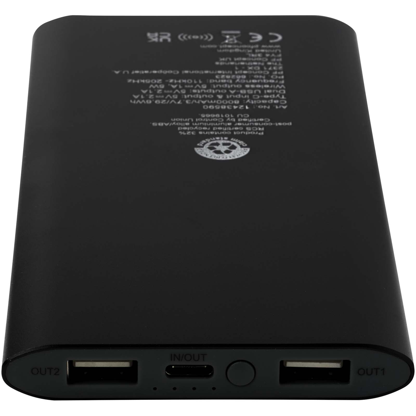 Batería externa inalámbrica tipo C de aluminio reciclado de 8000 mAh Juice