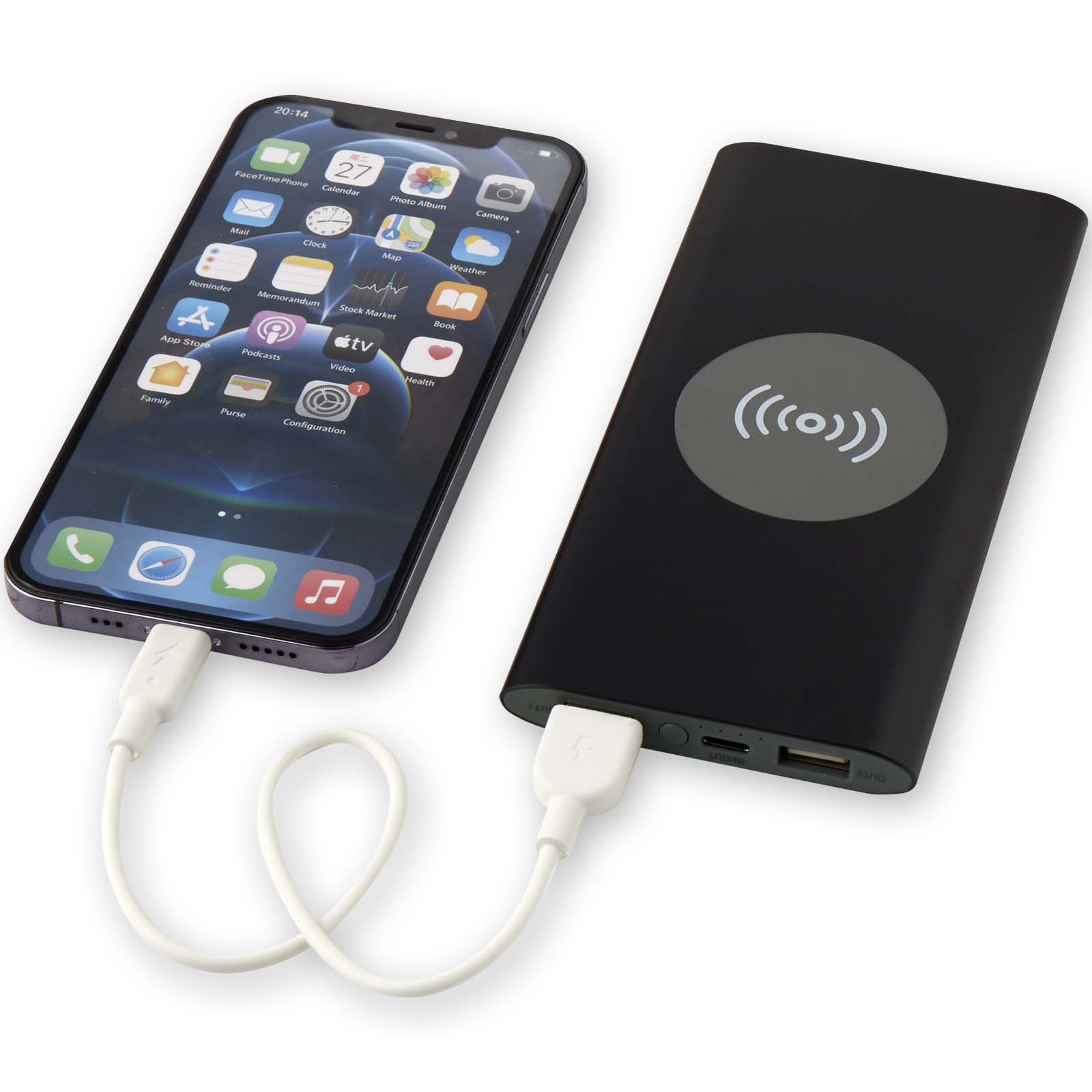 Batería externa inalámbrica tipo C de aluminio reciclado de 8000 mAh Juice