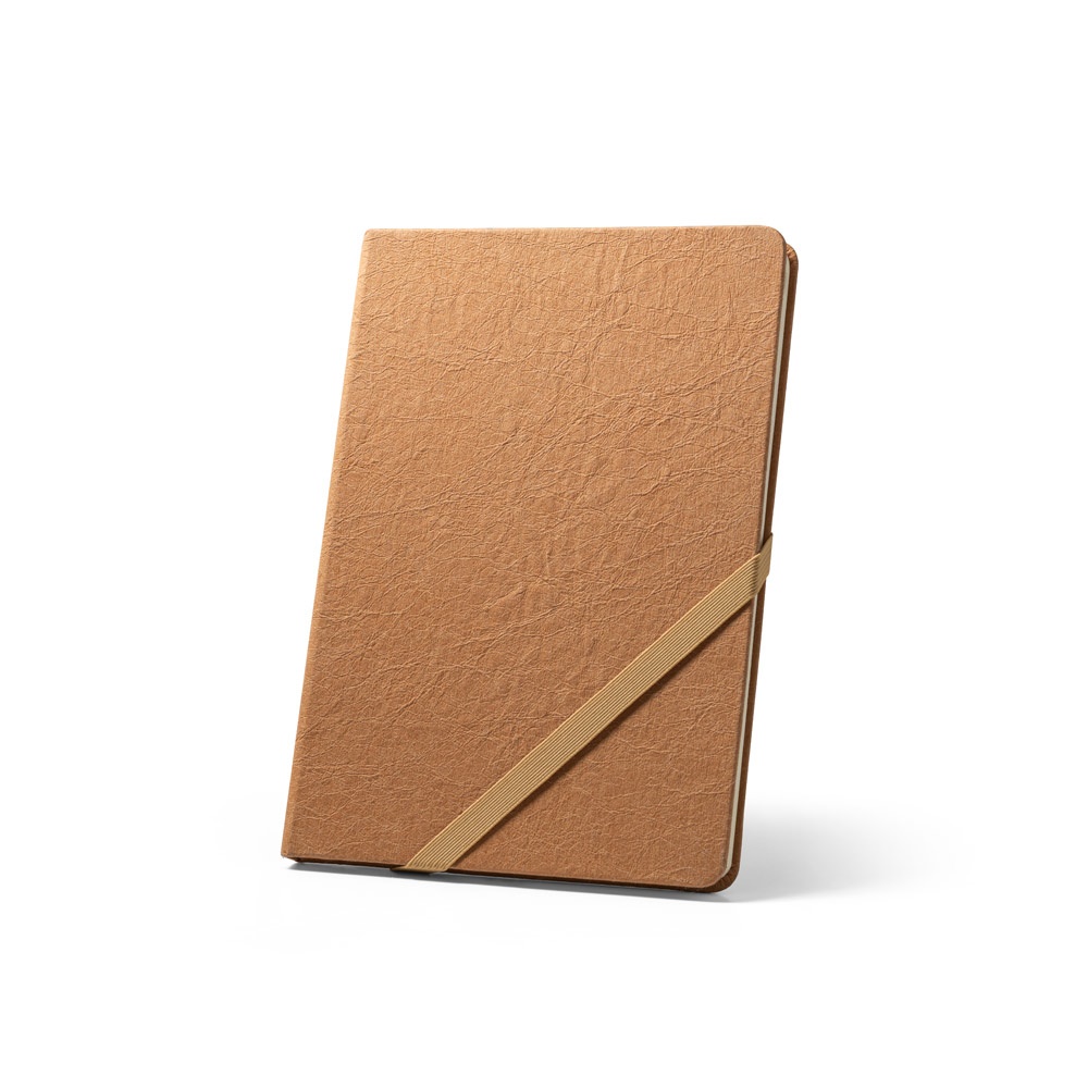 HUXLEY. Libreta A5, fabricado con papel resistente al agua, con páginas a rayas fabricadas con un material certificado FSC™ y otros materiales controlados