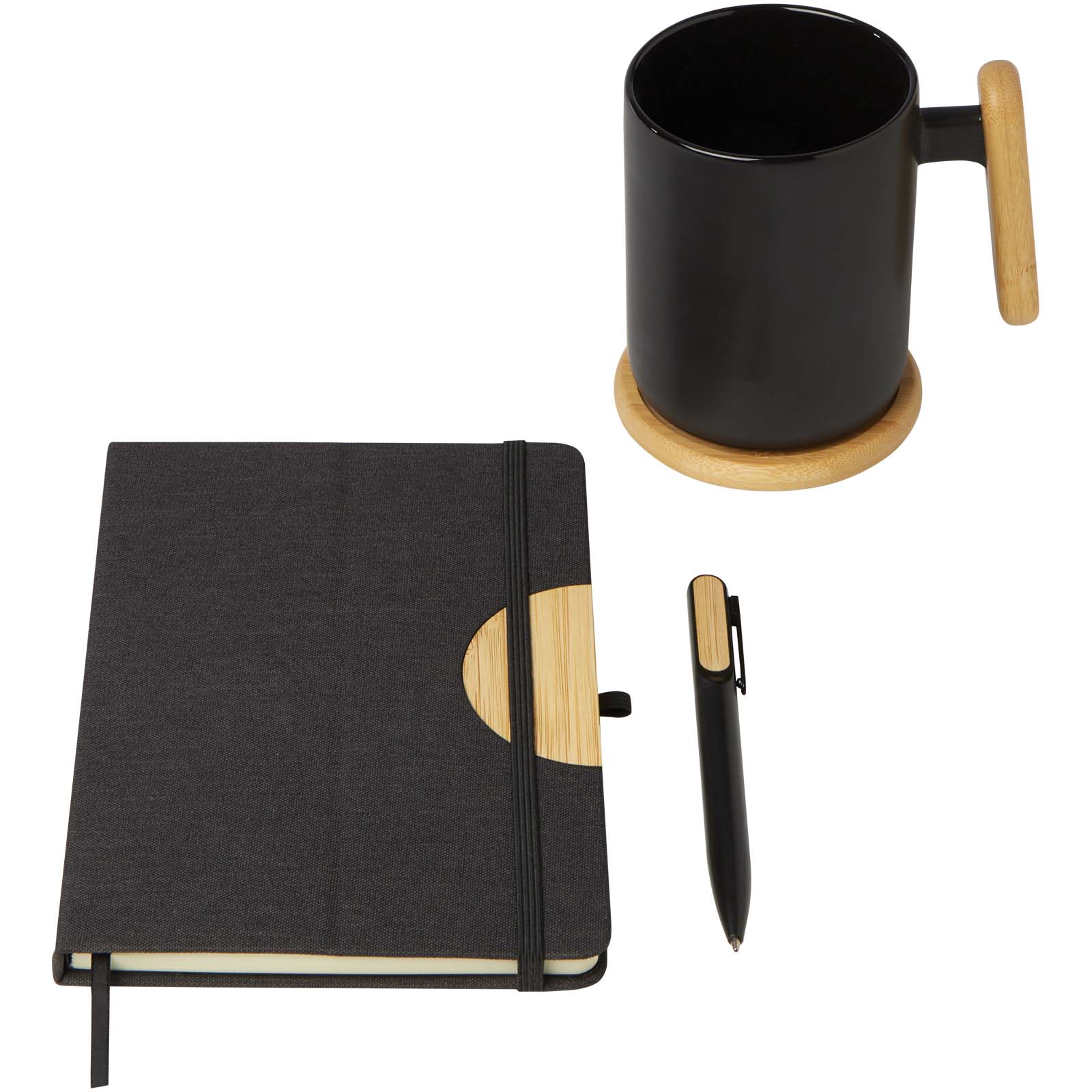 Set de regalo con libreta de tapa dura A5 y bolígrafo Laura (tinta negra)