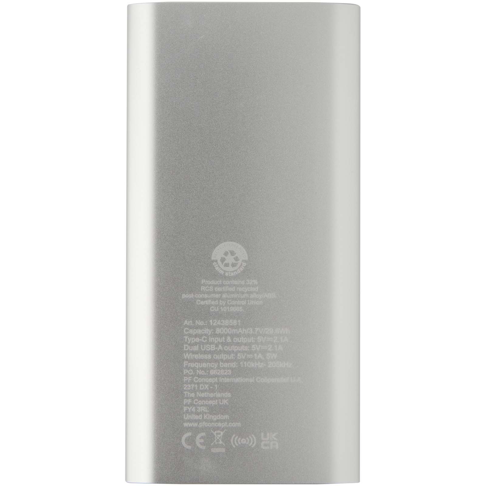 Batería externa inalámbrica tipo C de aluminio reciclado de 8000 mAh Juice