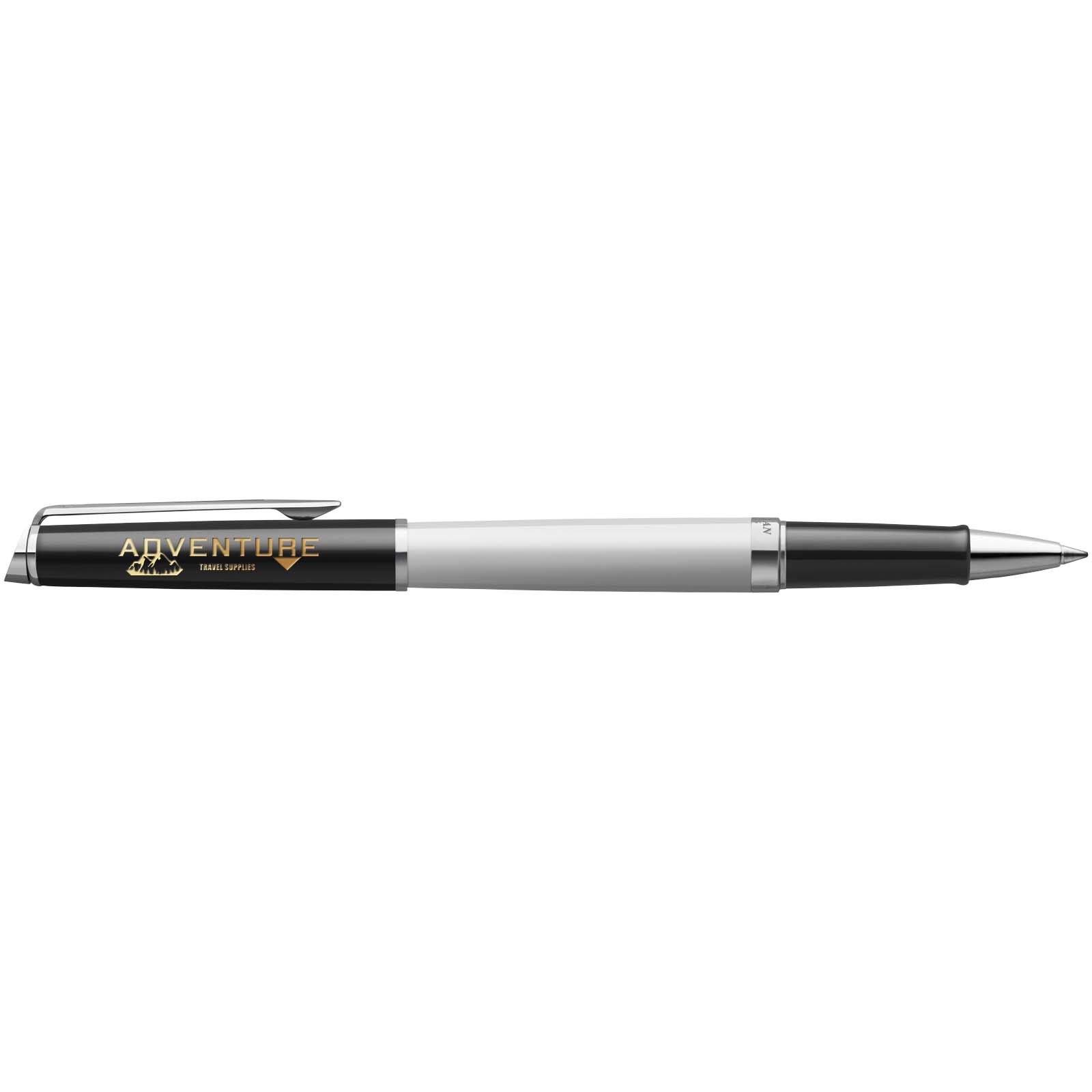 Rollerball con bloques de color y ribete plateado Hemisphere (tinta negra)
