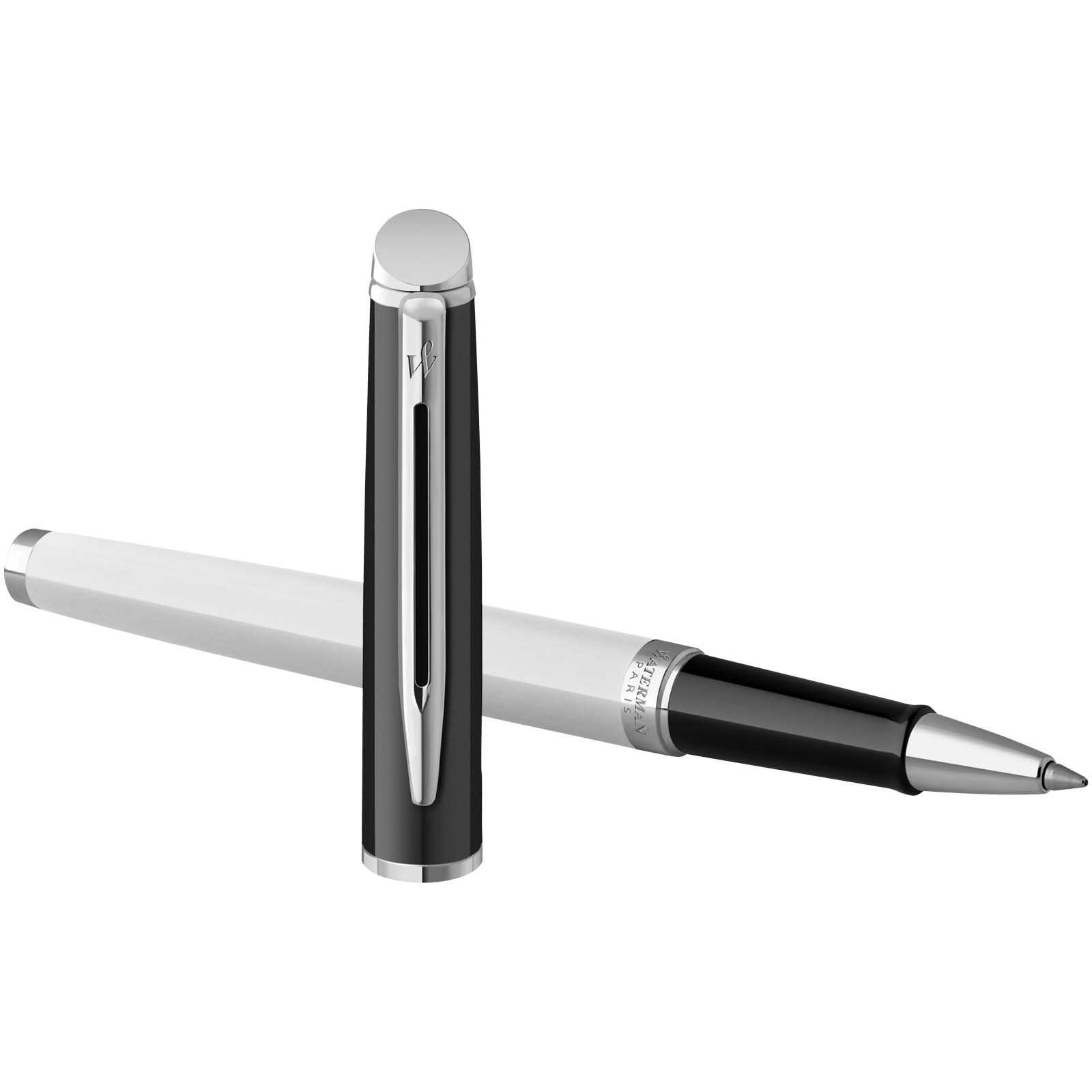 Rollerball con bloques de color y ribete plateado Hemisphere (tinta negra)