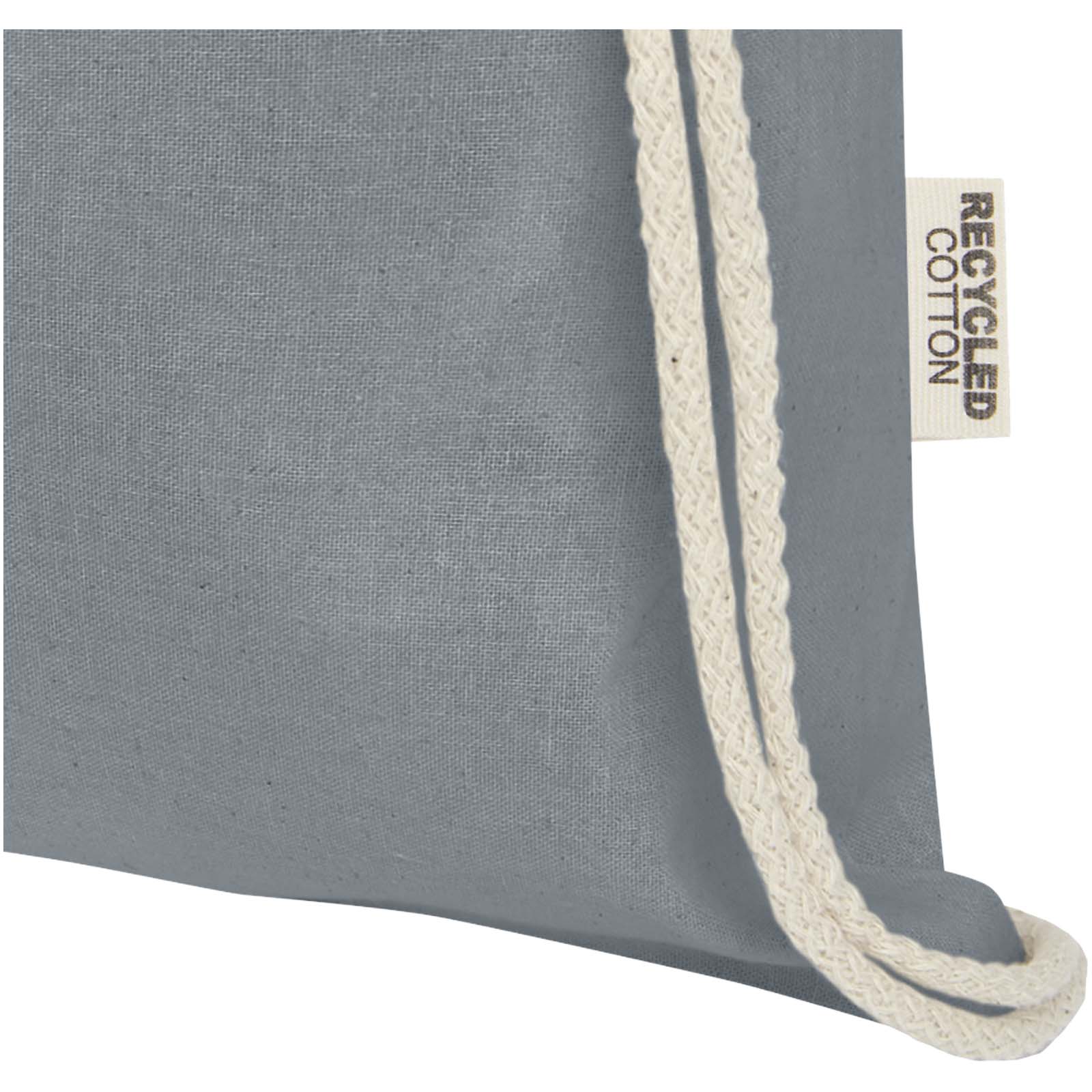 Bolsa con cordón de algodón reciclado GRS de 140 g/m² Oregon