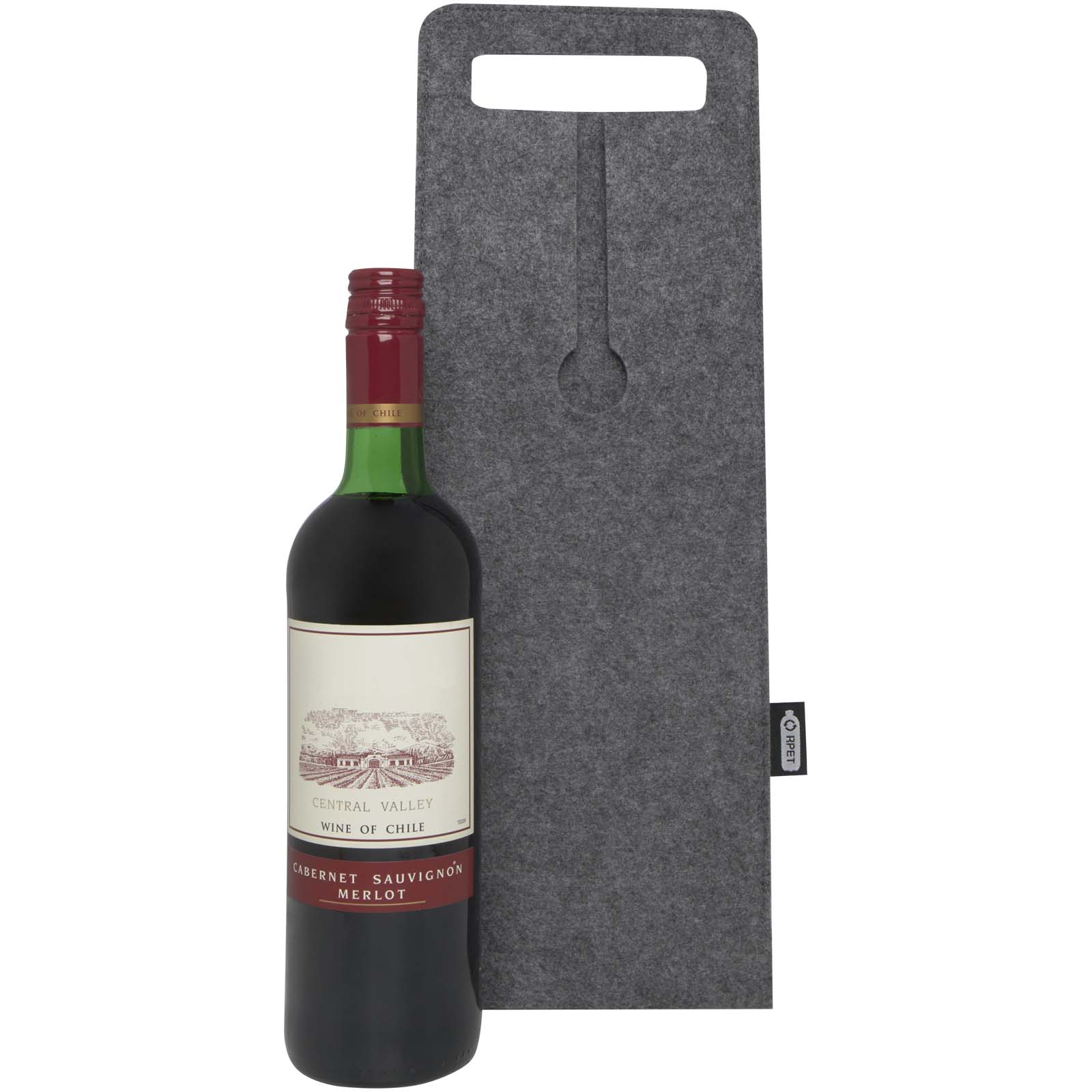 Bolsa de vino de fieltro reciclado GRS de 75 cl Felta