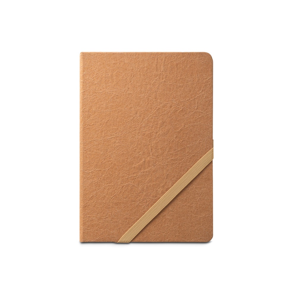 HUXLEY. Libreta A5, fabricado con papel resistente al agua, con páginas a rayas fabricadas con un material certificado FSC™ y otros materiales controlados