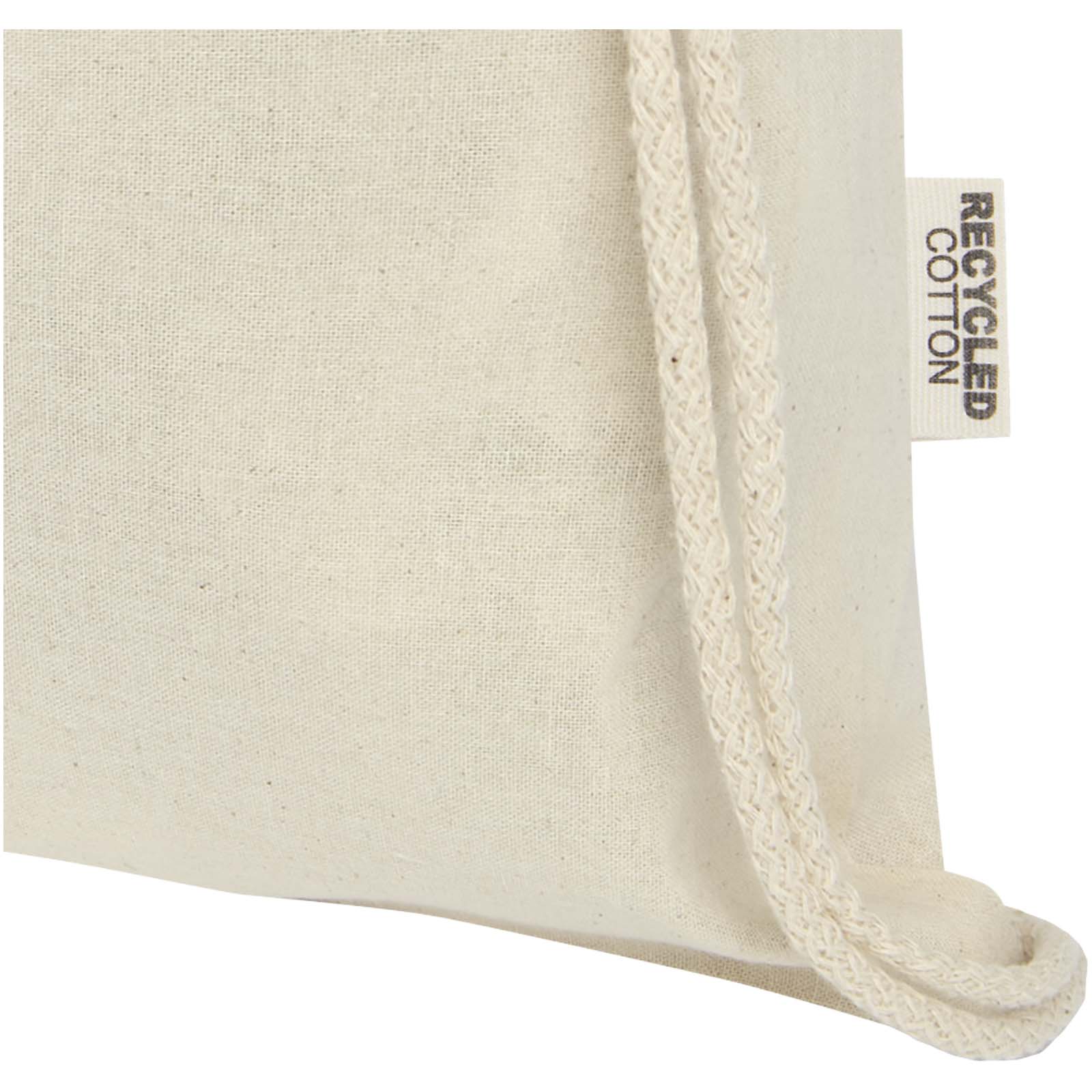Bolsa con cordón de algodón reciclado GRS de 140 g/m² Oregon