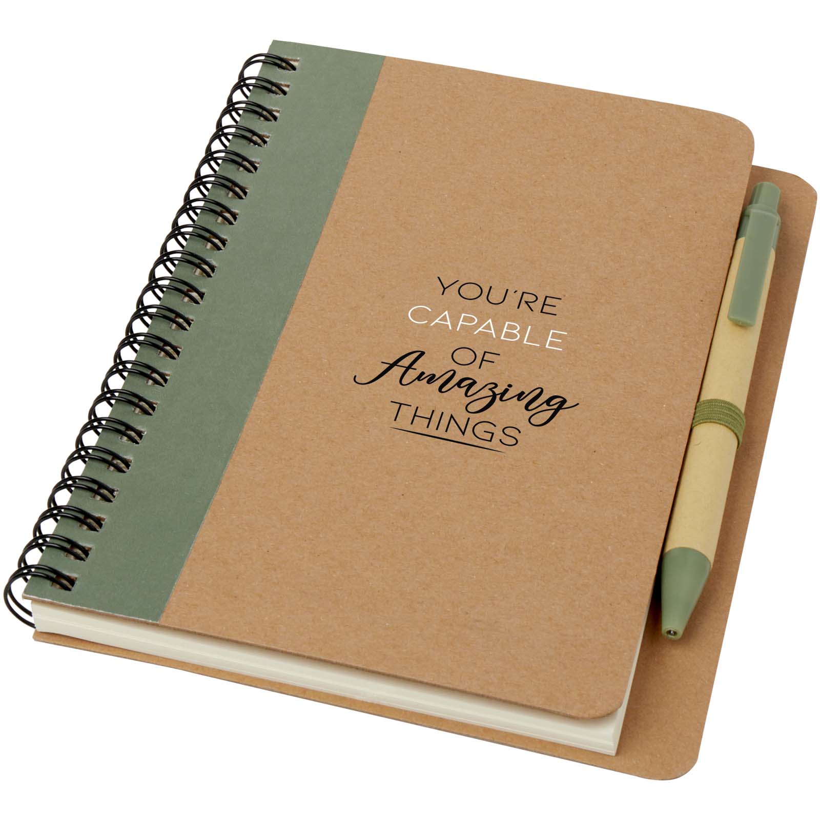 Libreta de papel reciclado con bolígrafo Priestly