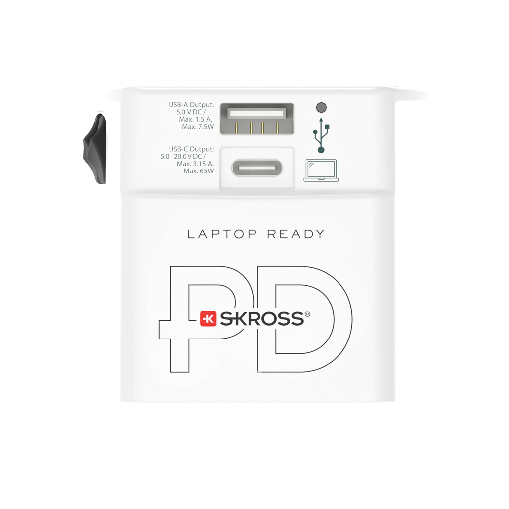 Adaptador de viaje mundial SKROSS MUV 65W PD con cable C USB