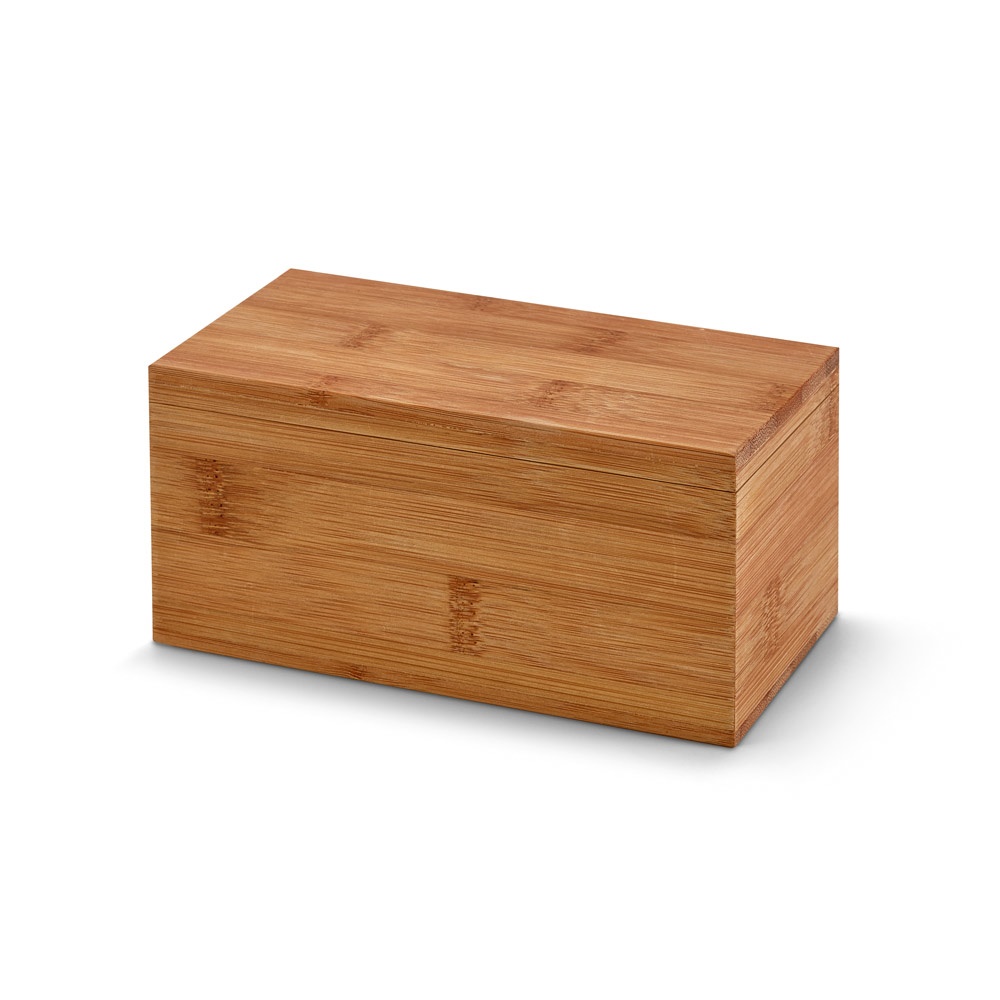 BURDOCK. Caja de té de bambú, con 2 compartimentos y cierre magnético