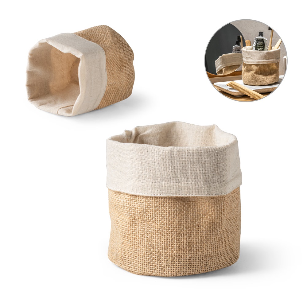 DUCASSE. Bolsa multiusos en yute (260g/m²) y algodón (120g/m²)