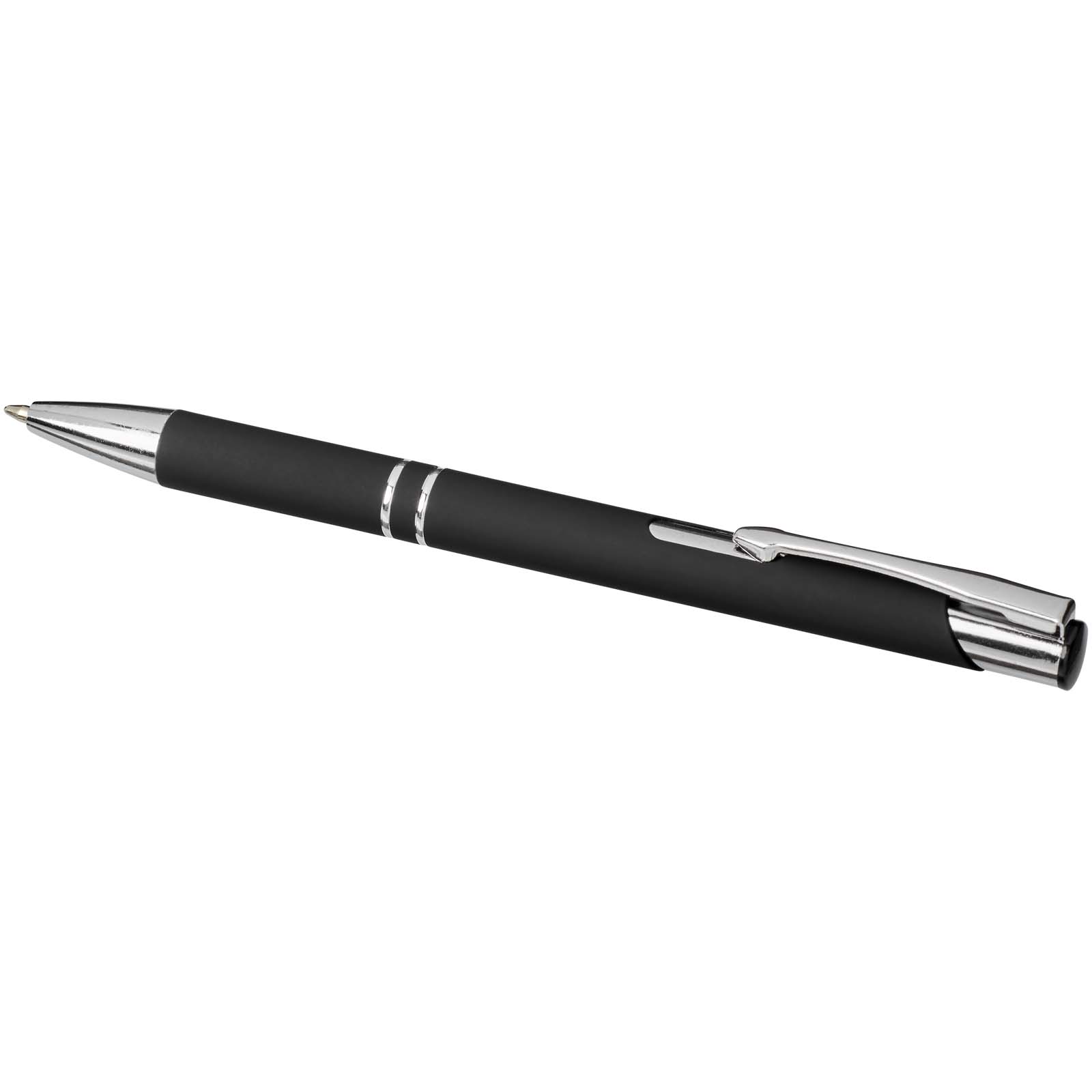 Bolígrafo con empuñadura de tacto suave Moneta (tinta negra)